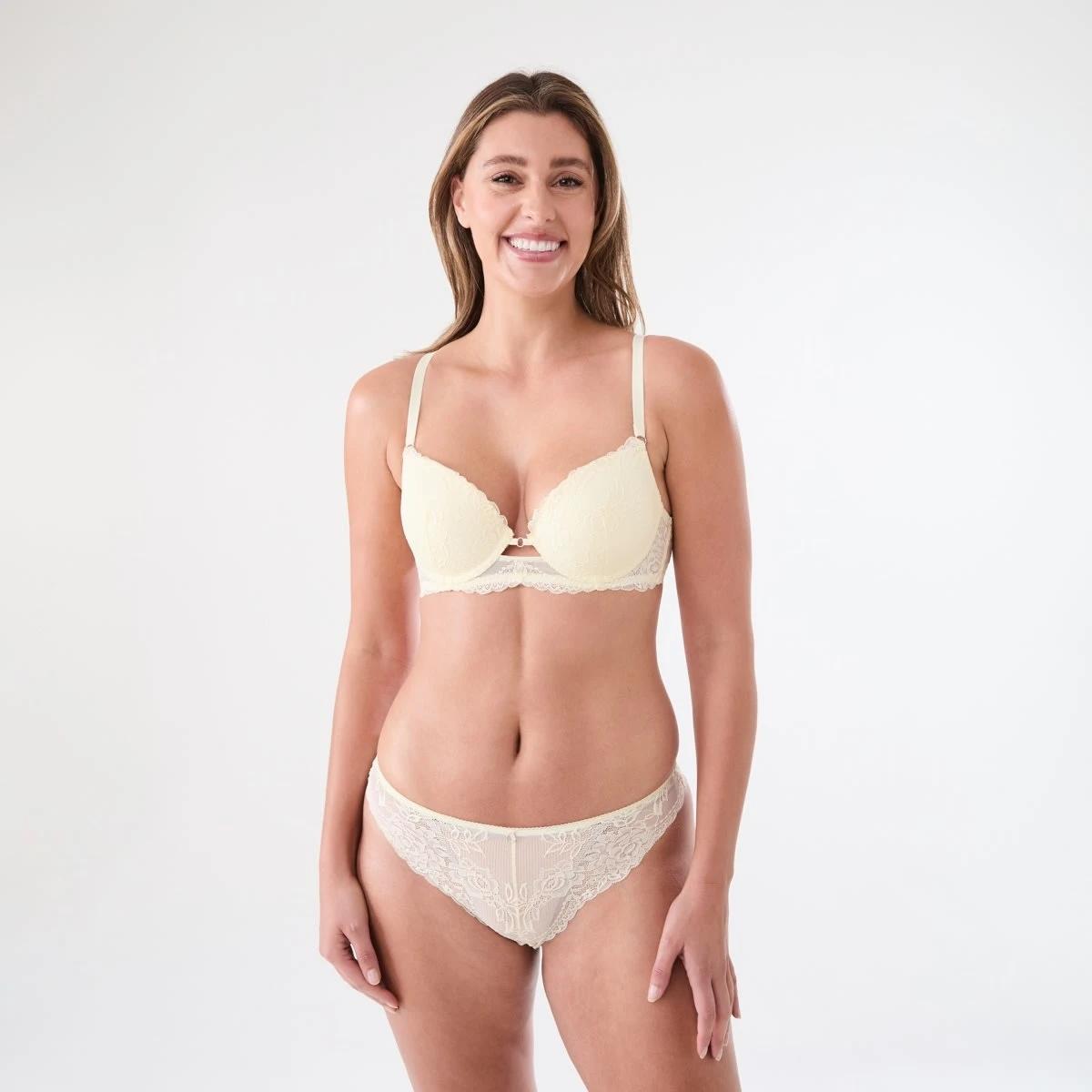 6 Co-ordinated Lace Push-Up Bra LEMON ICING, 6 of 6