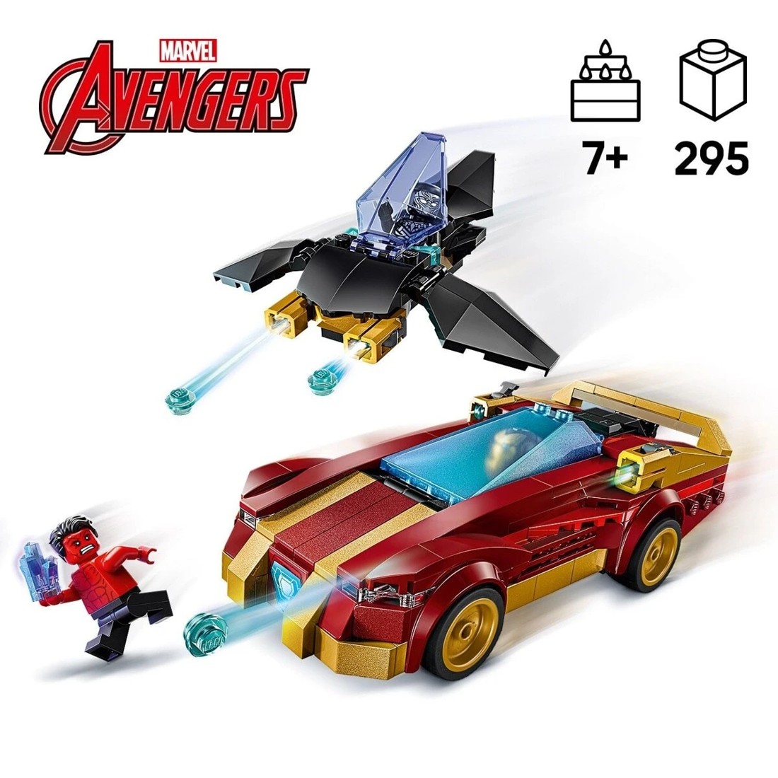 4 LEGO Marvel Iron Man Car & Black Panther vs. Red Hulk 76310, 4 of 10