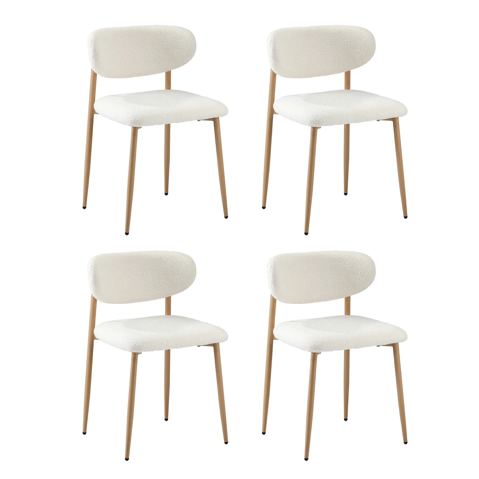 8 Oikiture 90cm Round Dining Table with 4x Dining Chairs Boucle - Multi, 8 of 9