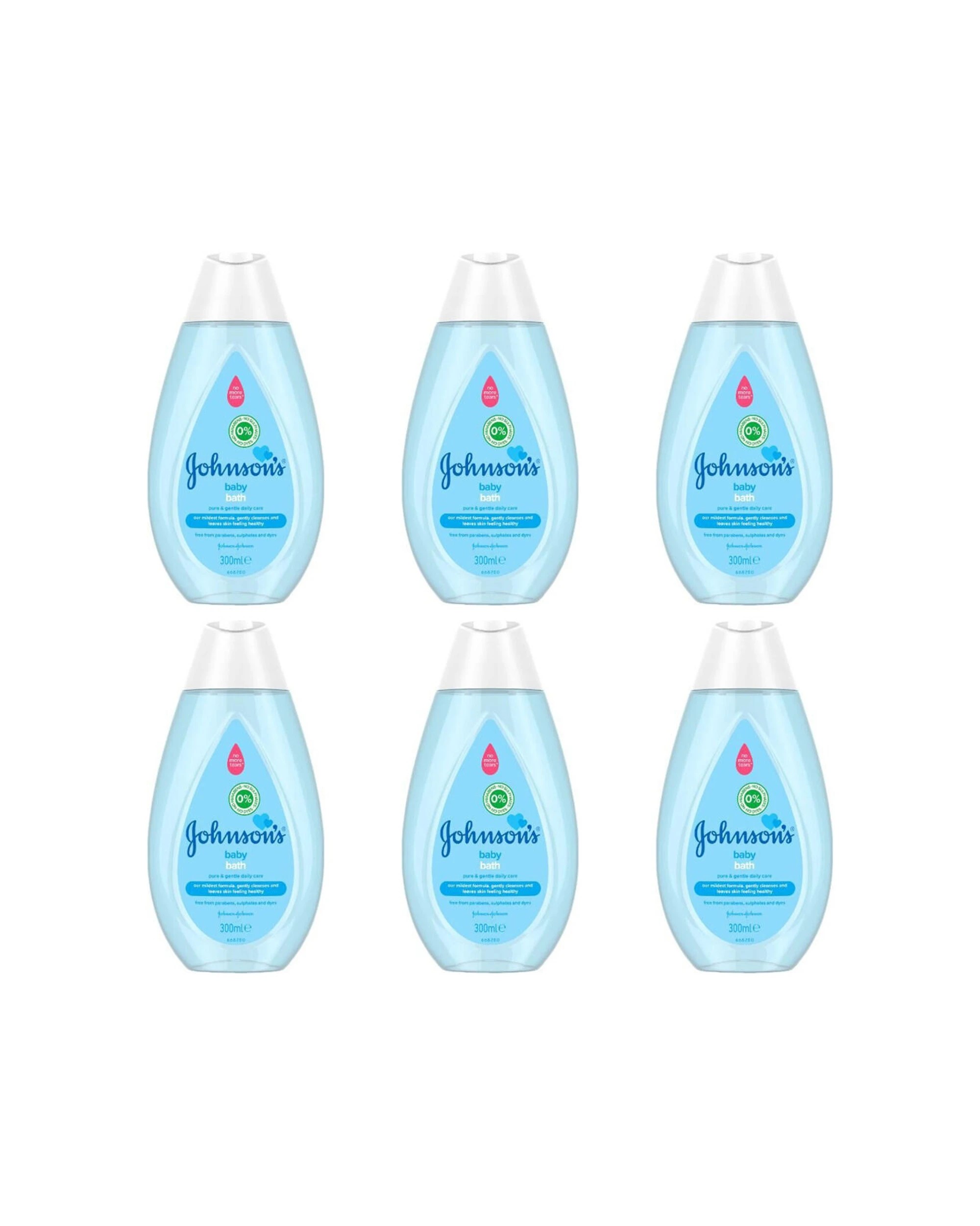 1 Johnson's 6PK No More Tears Baby Bath Liquid Soap Without Paraben & Sulphates 300ml - Blue, 1 of 2