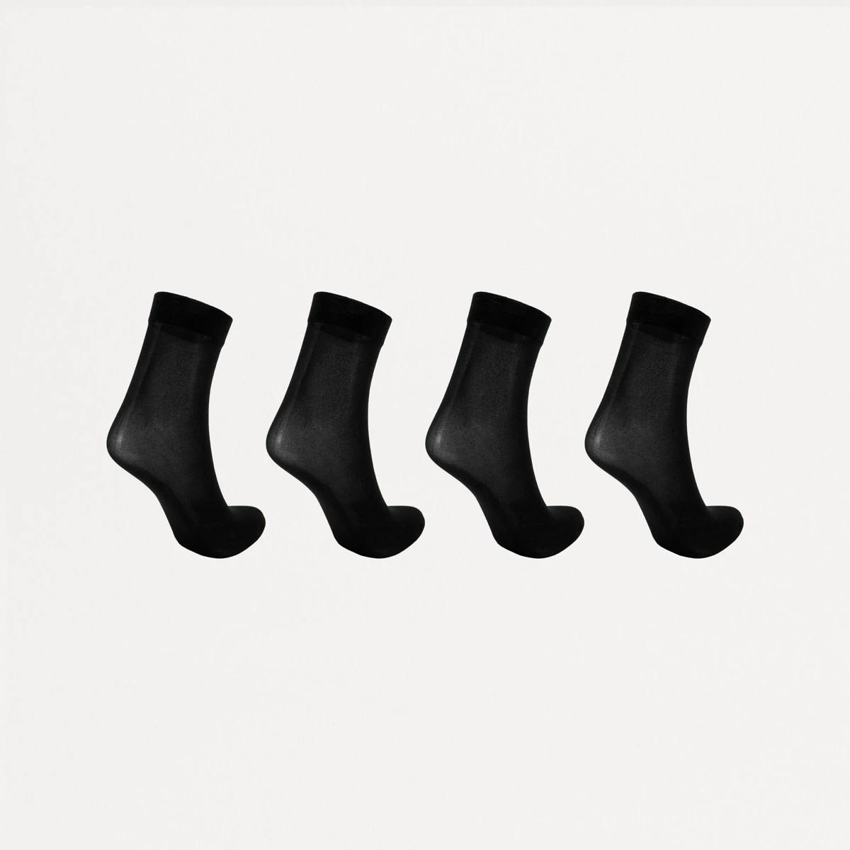 2 4 Pack Ankle High Pantyhose BLACK, 2 of 3