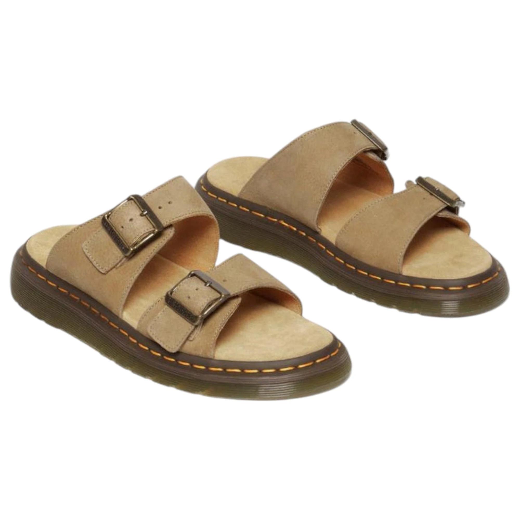 3 Dr. Martens Mens Josef Sandals Shoes SAVANNAH TAN TUMBLED NUBUCK, 3 of 8