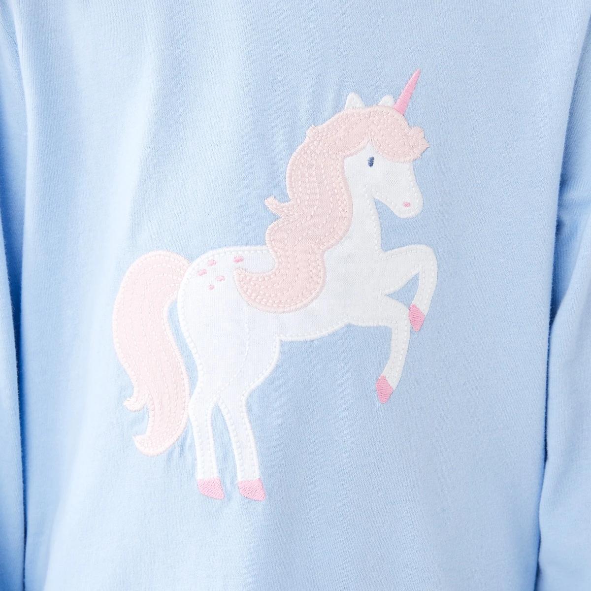 4 Knit Flannelette Pyjama Set Blu Slogan, 4 of 9