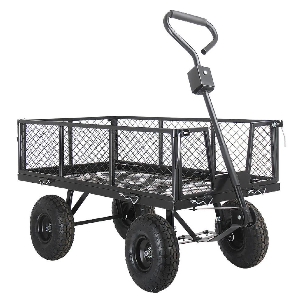 2 Rhino Steel Utility Cart Black Office Storage and Safety Accessories Steps and ladders Cleaning Carts, 2 of 2