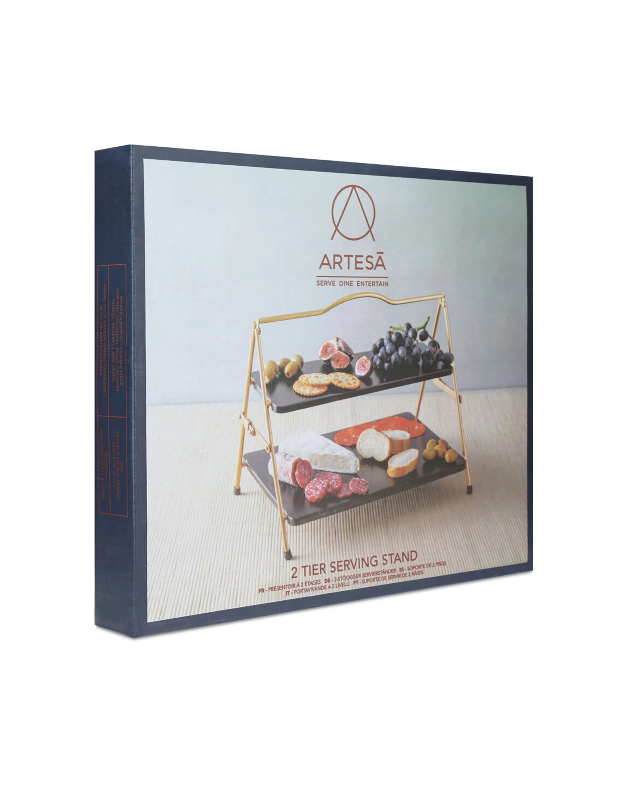 2 Artesa 2 Tier Metal Serving Tray Stand Charcuterie Pastries - Multi, 2 of 4