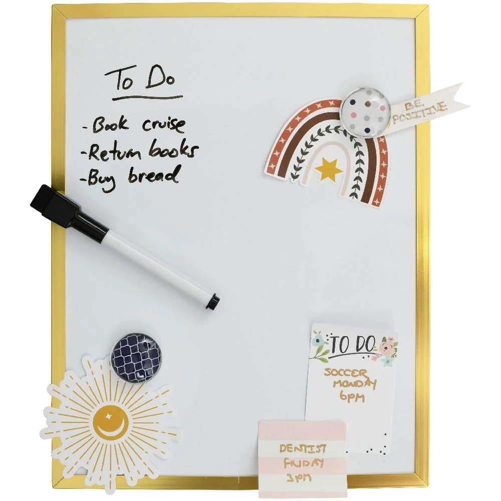 8 Otto Magnetic Whiteboard 21.5x27.9mm Gold Frame, 8 of 8