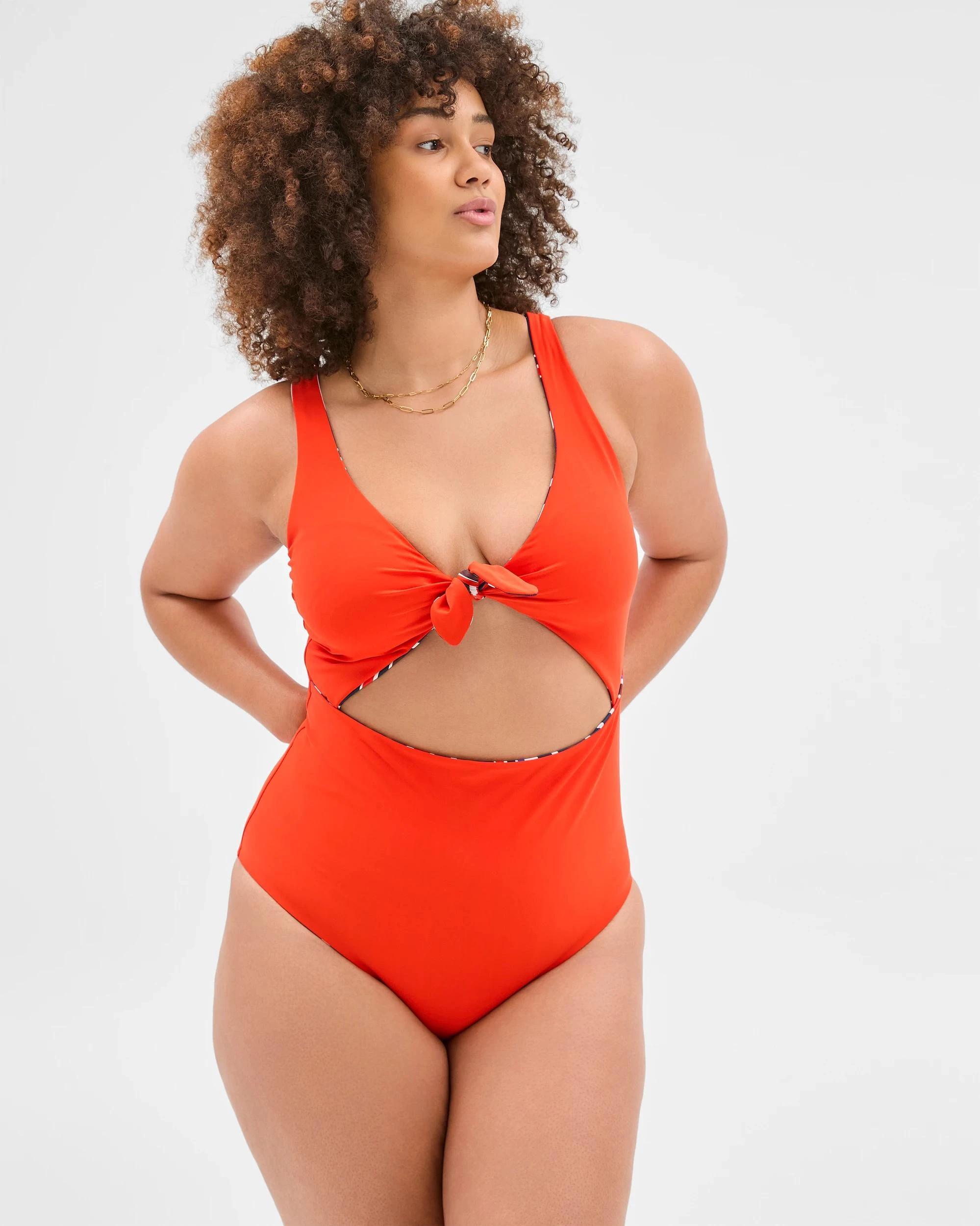 6 Target Resort Reversible Twist Front One Piece Bathers TANGERINE/SUMMER ABSTRACT, 6 of 10