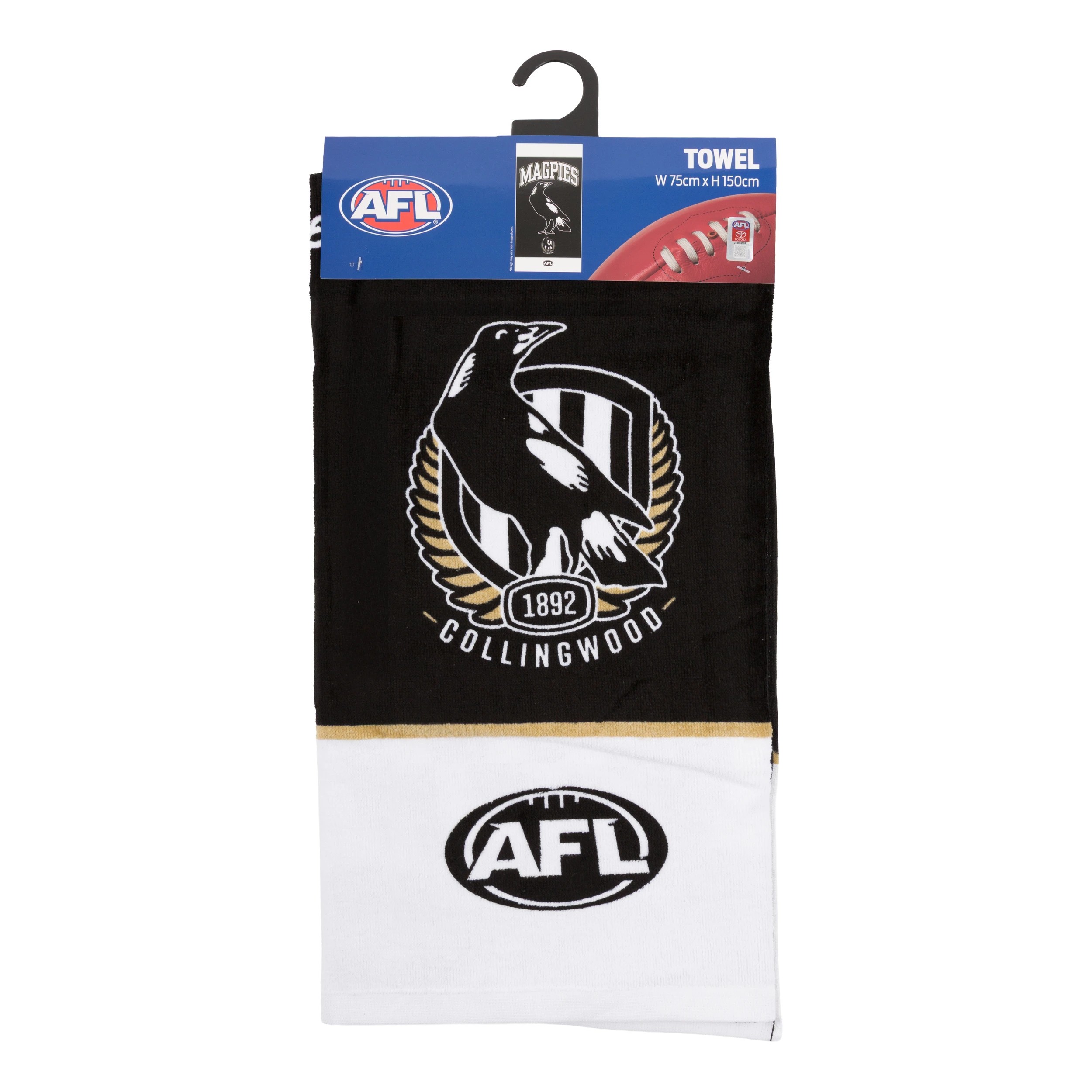 4 AFL Collingwood Magpies Cotton Beach Towel, 4 of 5