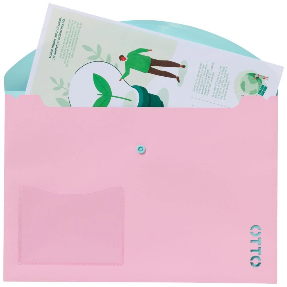 2 Otto A4 Document Wallet Pink, 2 of 3