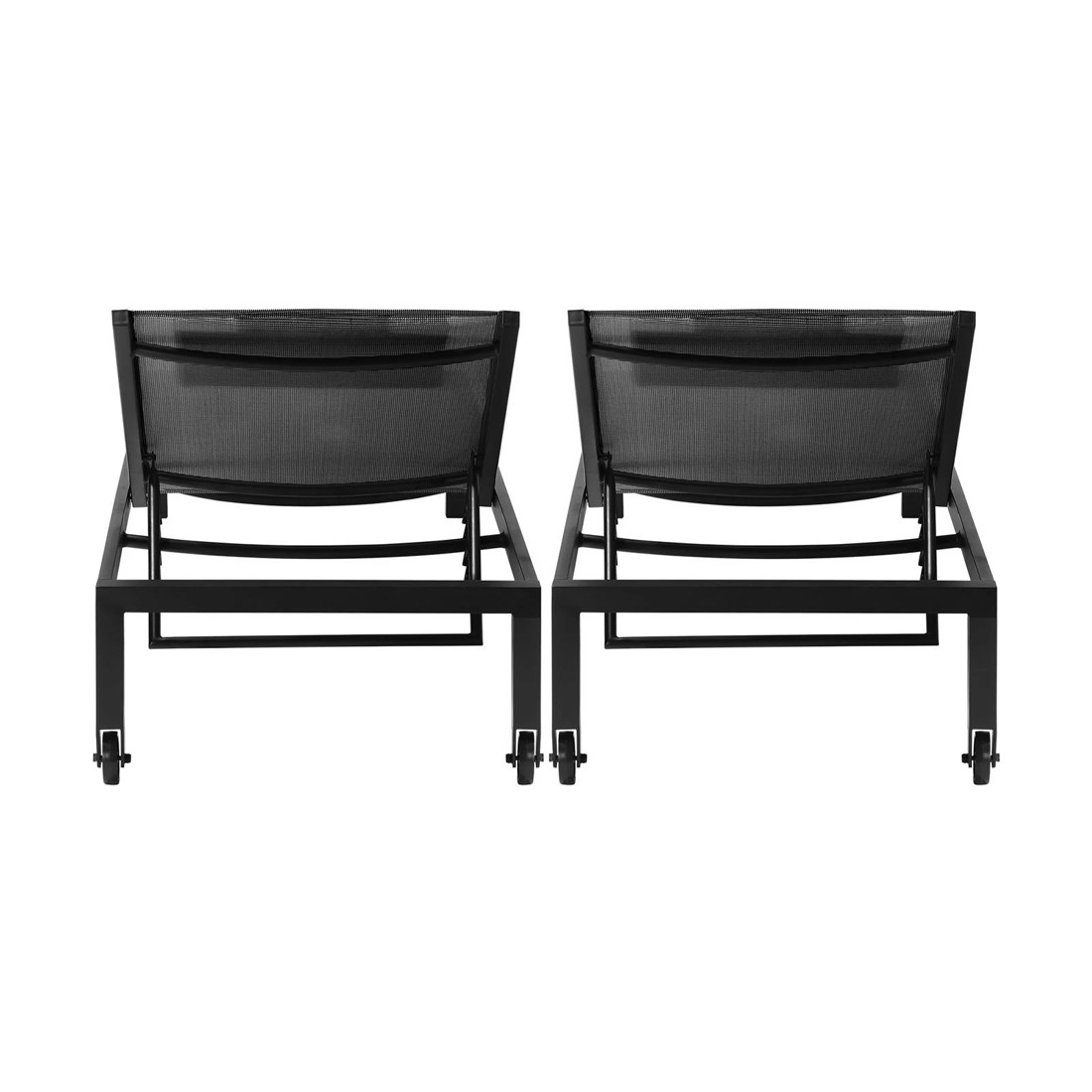 6 Livsip 2x Outdoor Sun Lounger Aluminium Day Bed
 - Black, 6 of 8