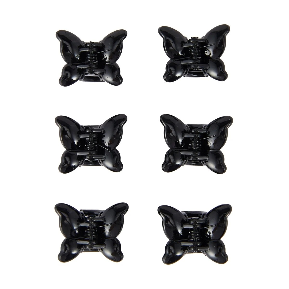 1 OXX Haircare 6 Piece Black Butterfly Mini Claw Hair Clips, 1 of 3