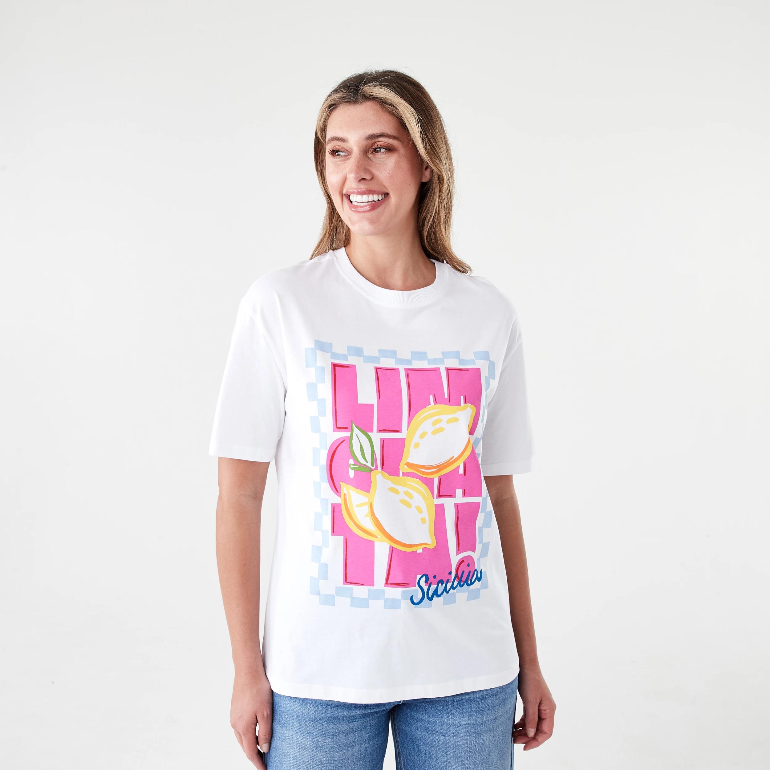 1 Short Sleeve Oversized Boyfriend T-shirt Limonata, 1 of 5