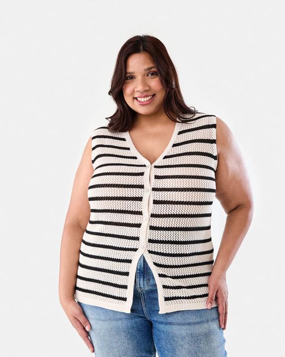 Curve Sleeveless Crochet Vest