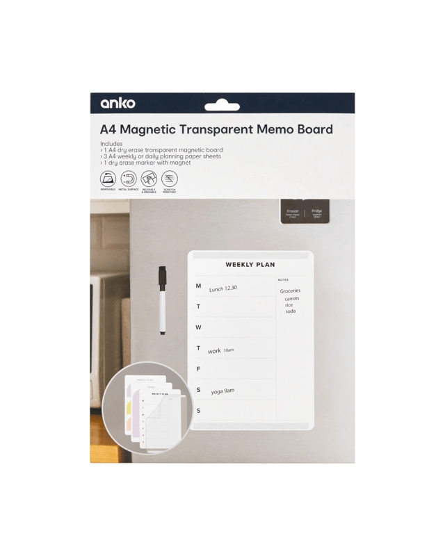 A4 Magnetic Transparent Memo B