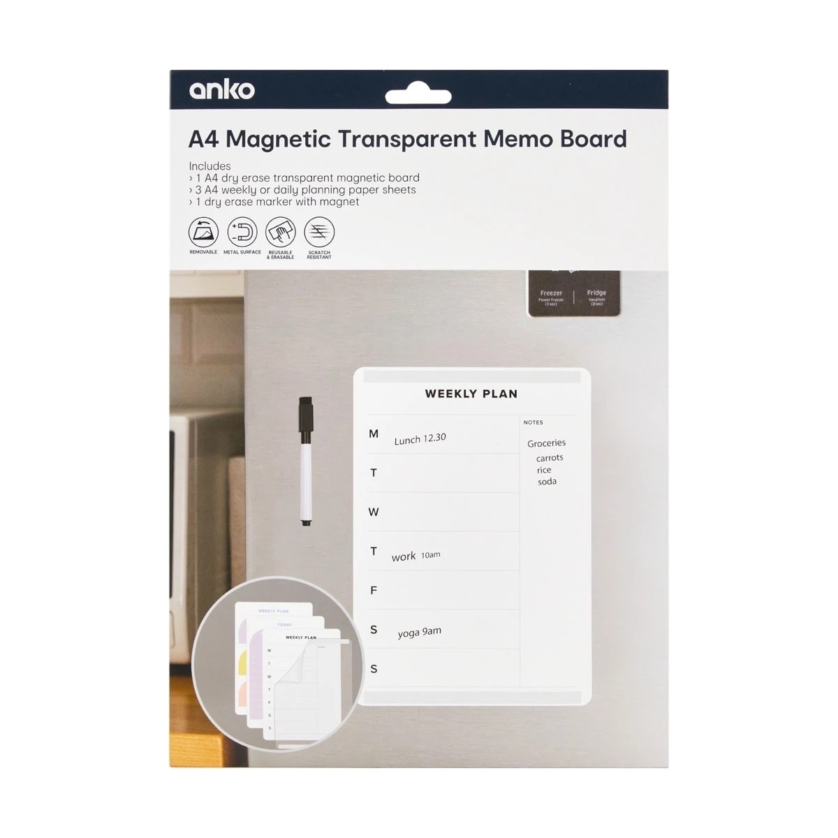 1 A4 Magnetic Transparent Memo Board, 1 of 6