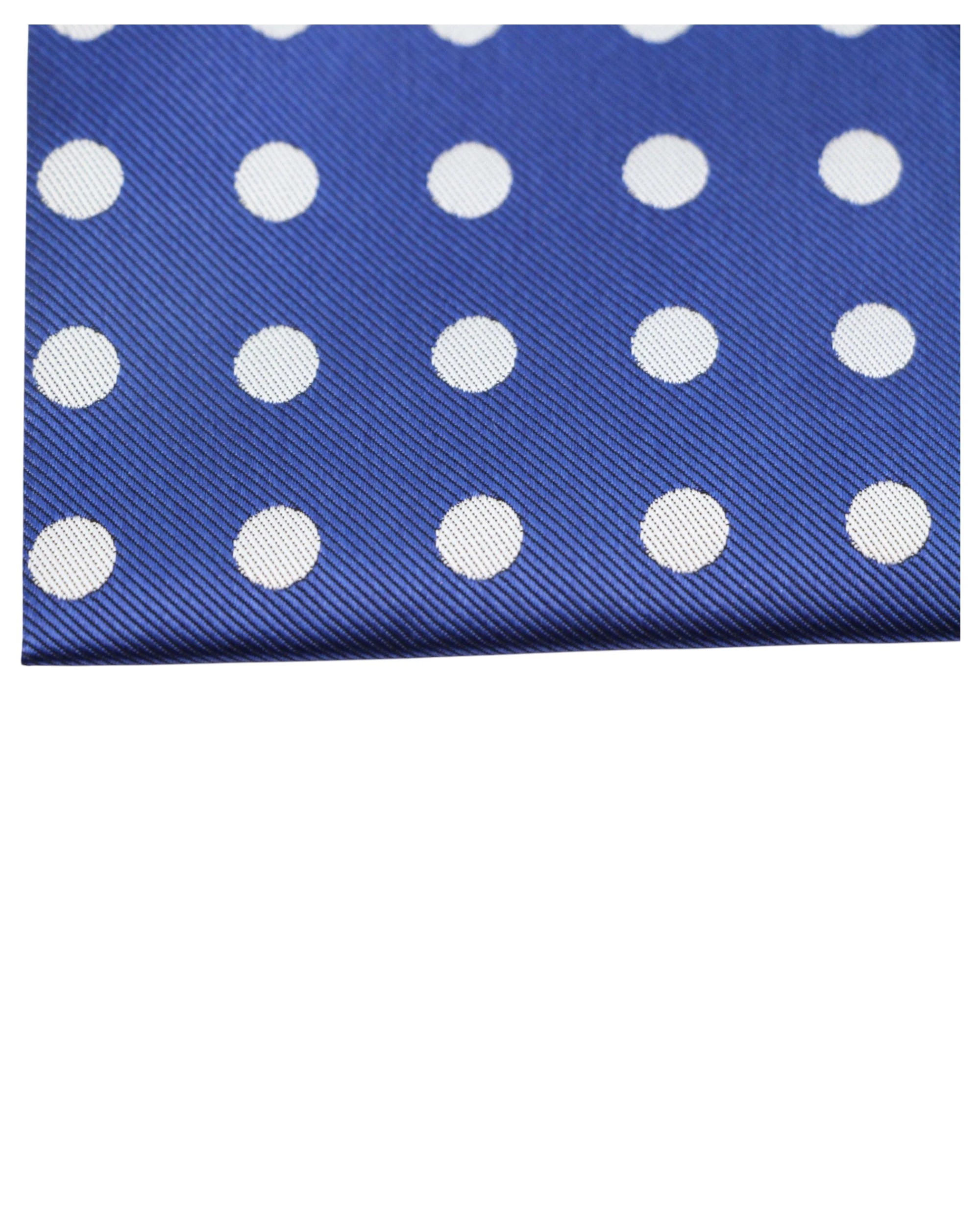 2 Zasel Mens Navy & Silver Large Polka Dot Silk Pocket Square - Multi - Multi, 2 of 3