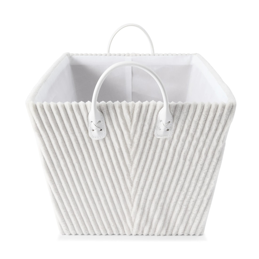 5 Tapered Ribbed Basket - White, 5 of 8
