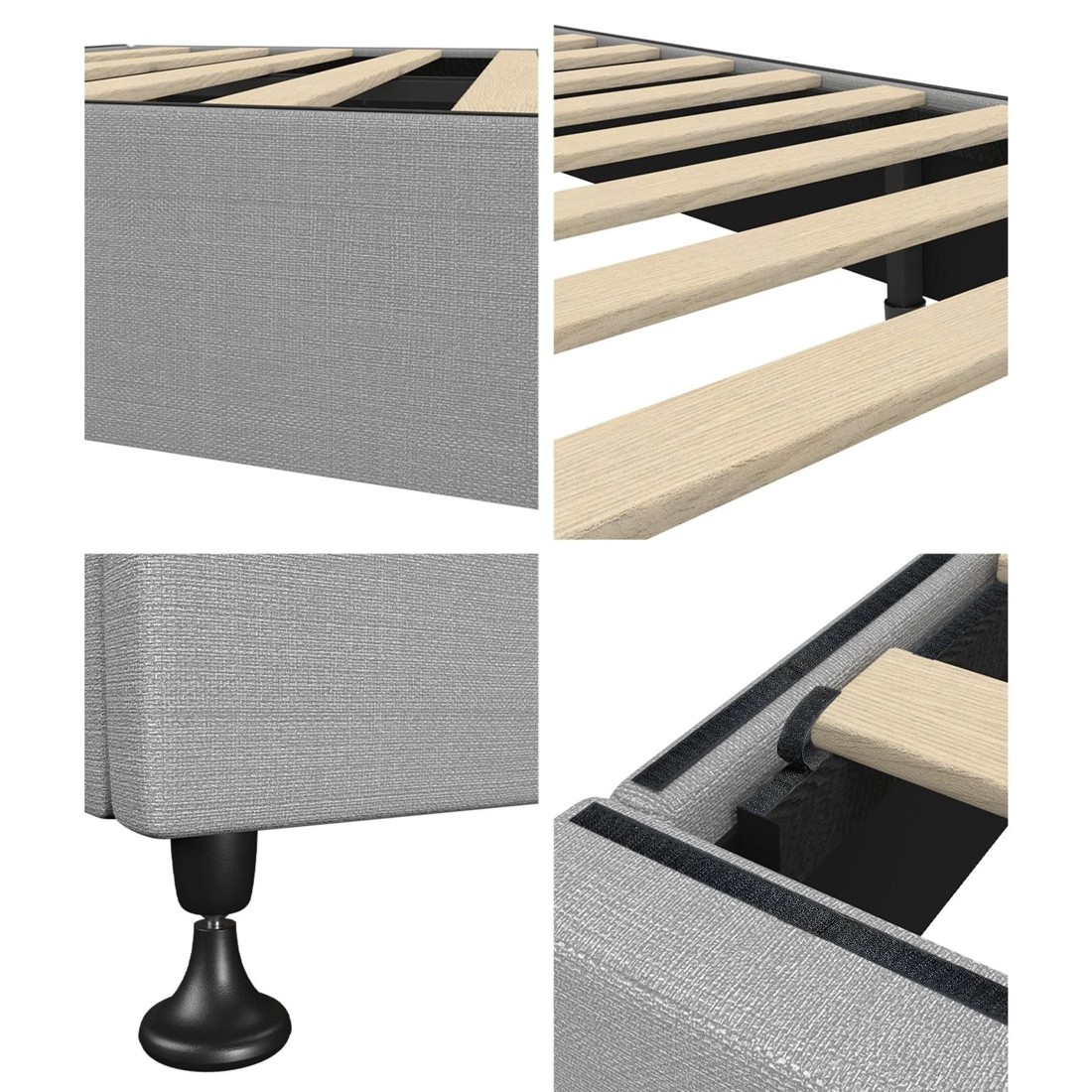 5 Oikiture King Single Bed Base Platform
 - Grey, 5 of 10