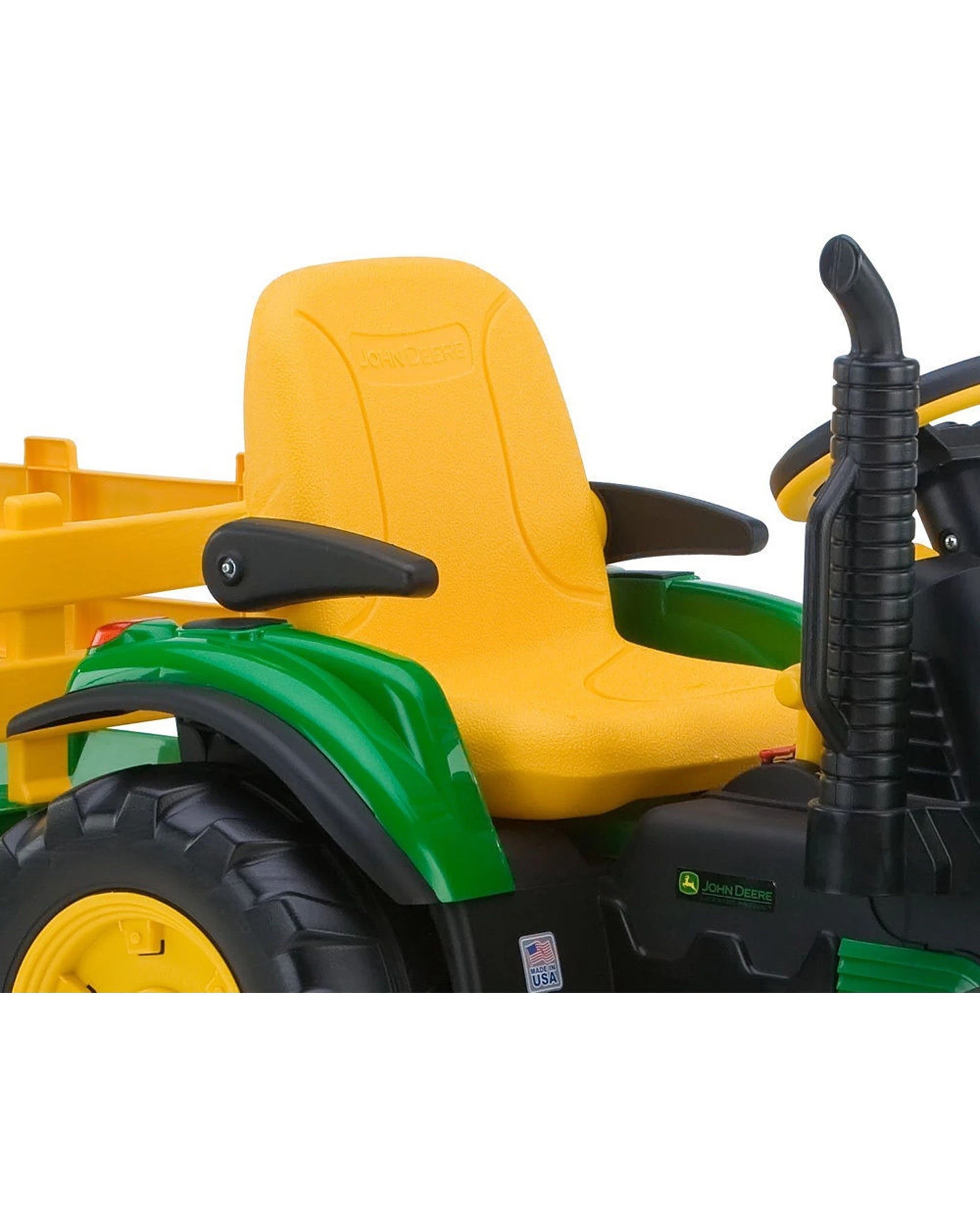5 John Deere 12-Volt Battery Powered Ride-On Ground Force Tractor Toy With Trailer 2 Speeds And 4WD Wheels - Multi, 5 of 5