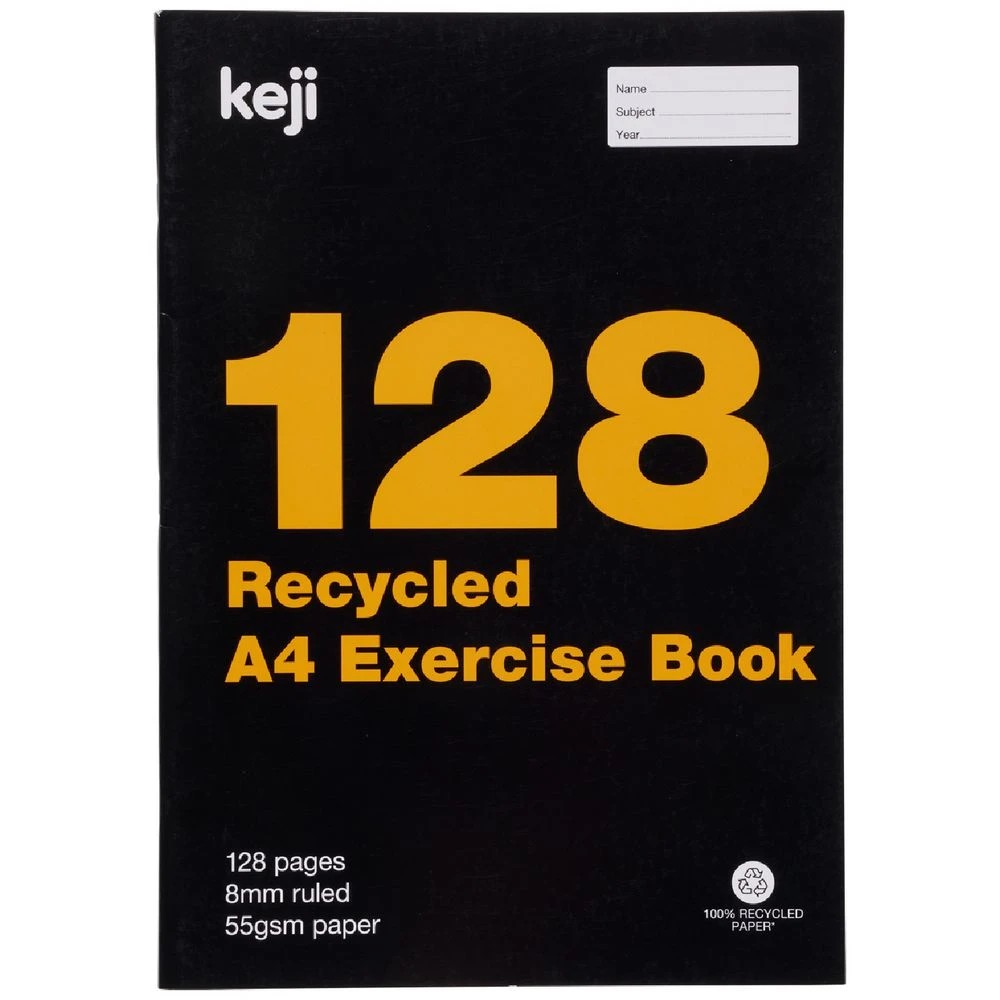 3 Keji A4 55gsm 8mm Ruled Exercise Book 128 Page, 3 of 3