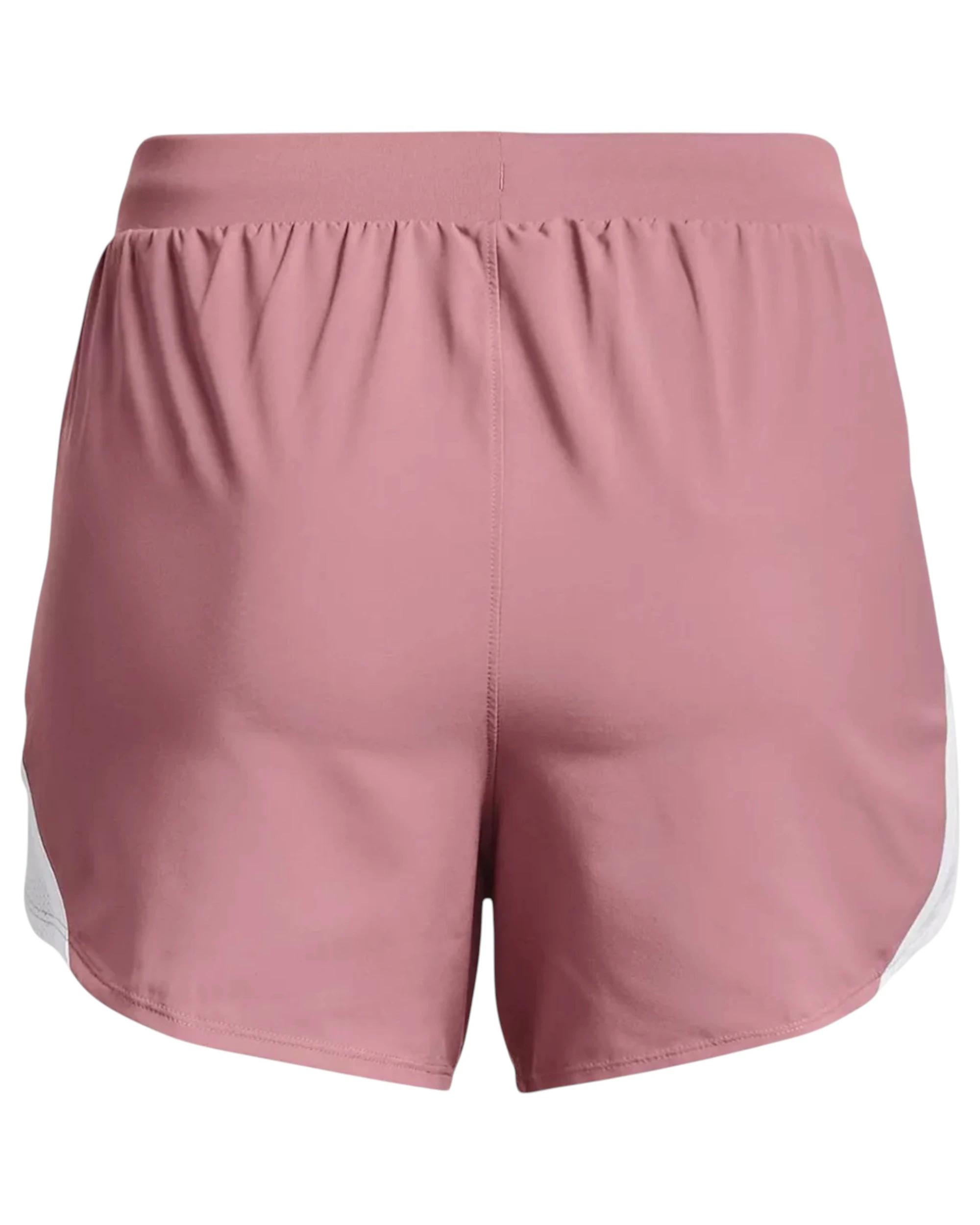 2 Under Armour Womens Pink/ White Fly-By 2.0 Shorts PINK, 2 of 6