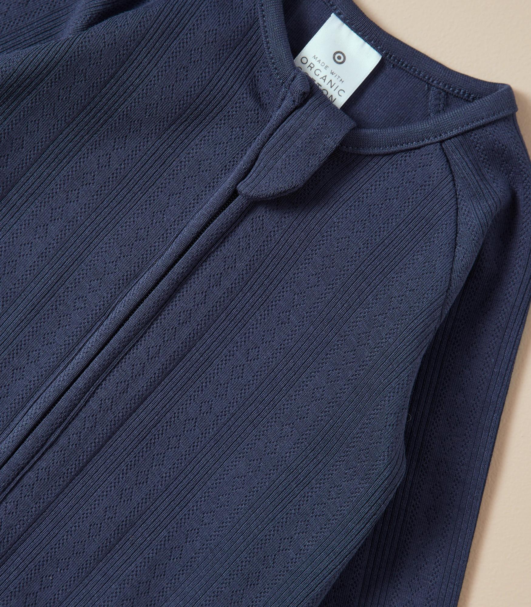 6 Target Baby Organic Cotton Pointelle Zip Coverall NAVY BLUE, 6 of 7