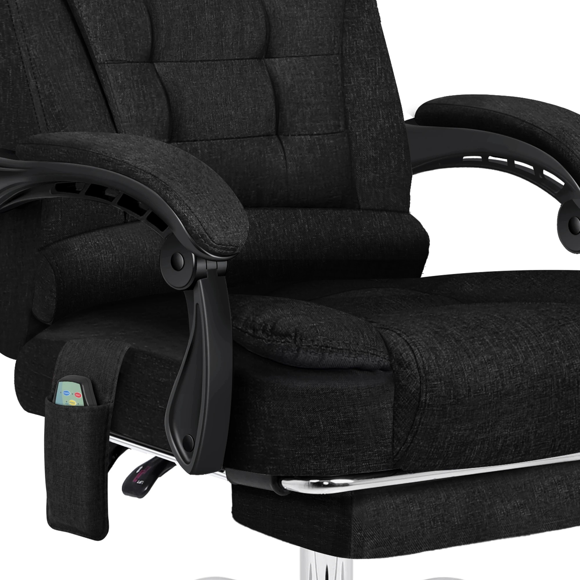 9 Alfordson Office Chair Massage Heated Seat Fabric - Black, 9 of 10