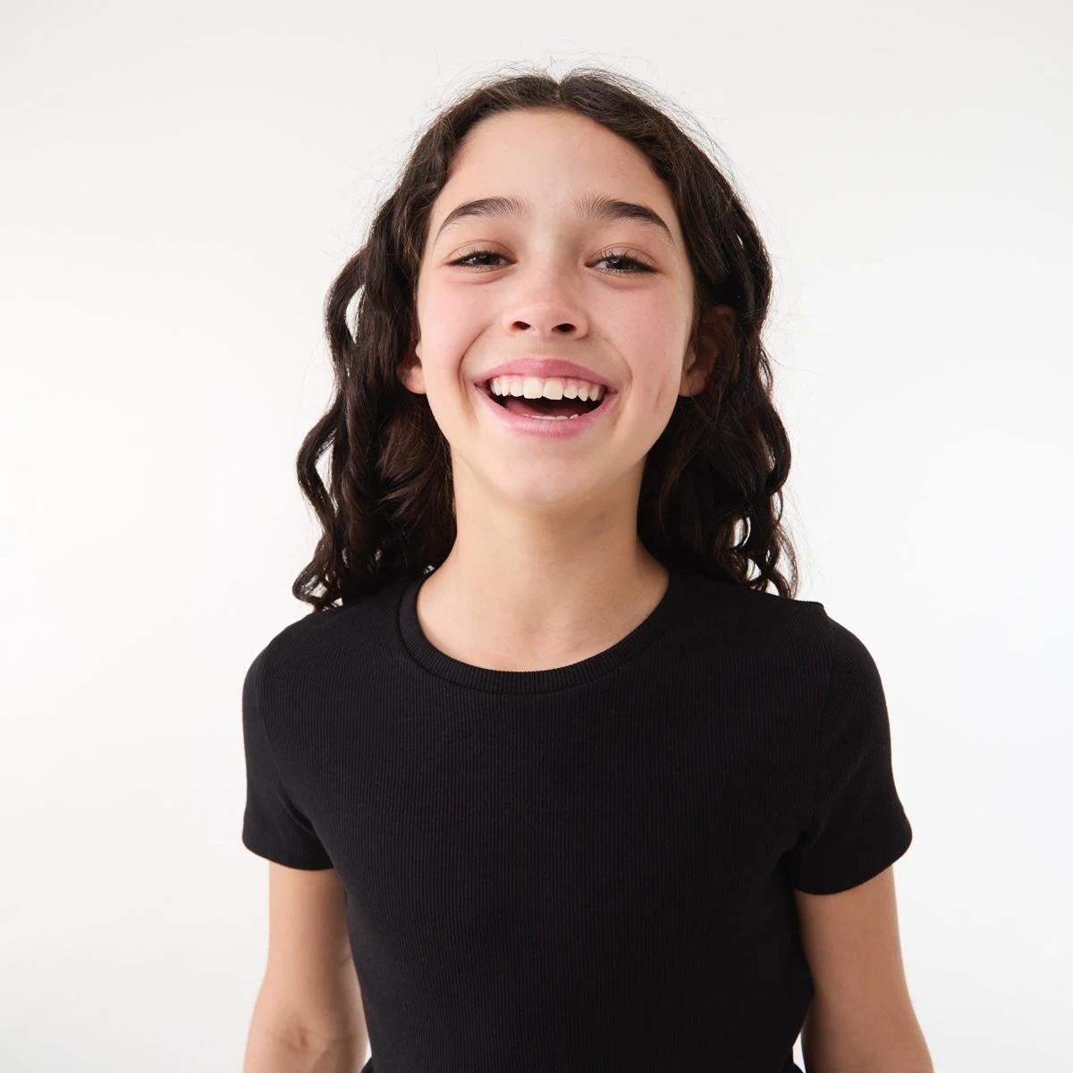 3 Short Sleeve Rib Top BLACK, 3 of 7