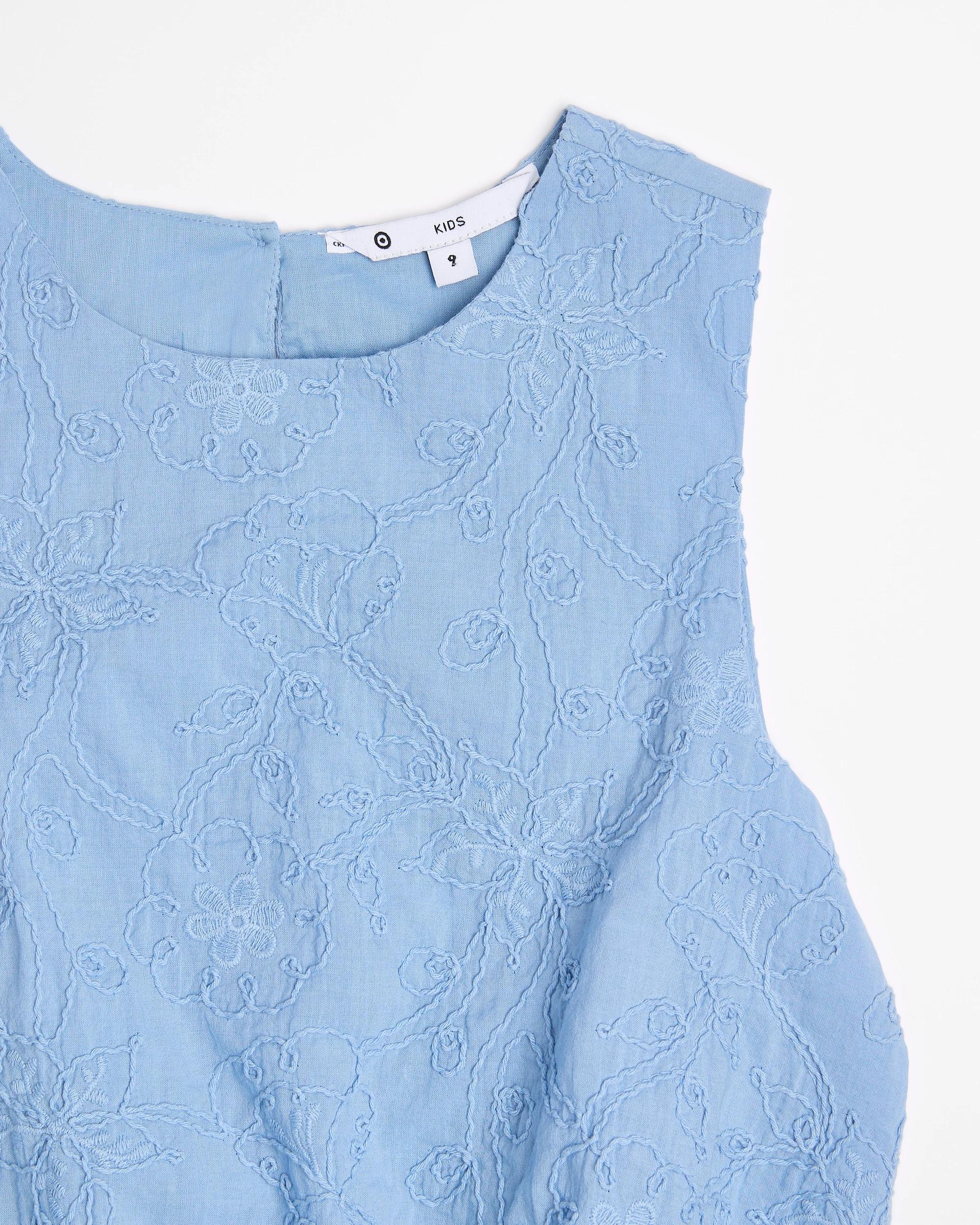 5 Target Bubble Hem Embroidered Tank Top BLUE, 5 of 7