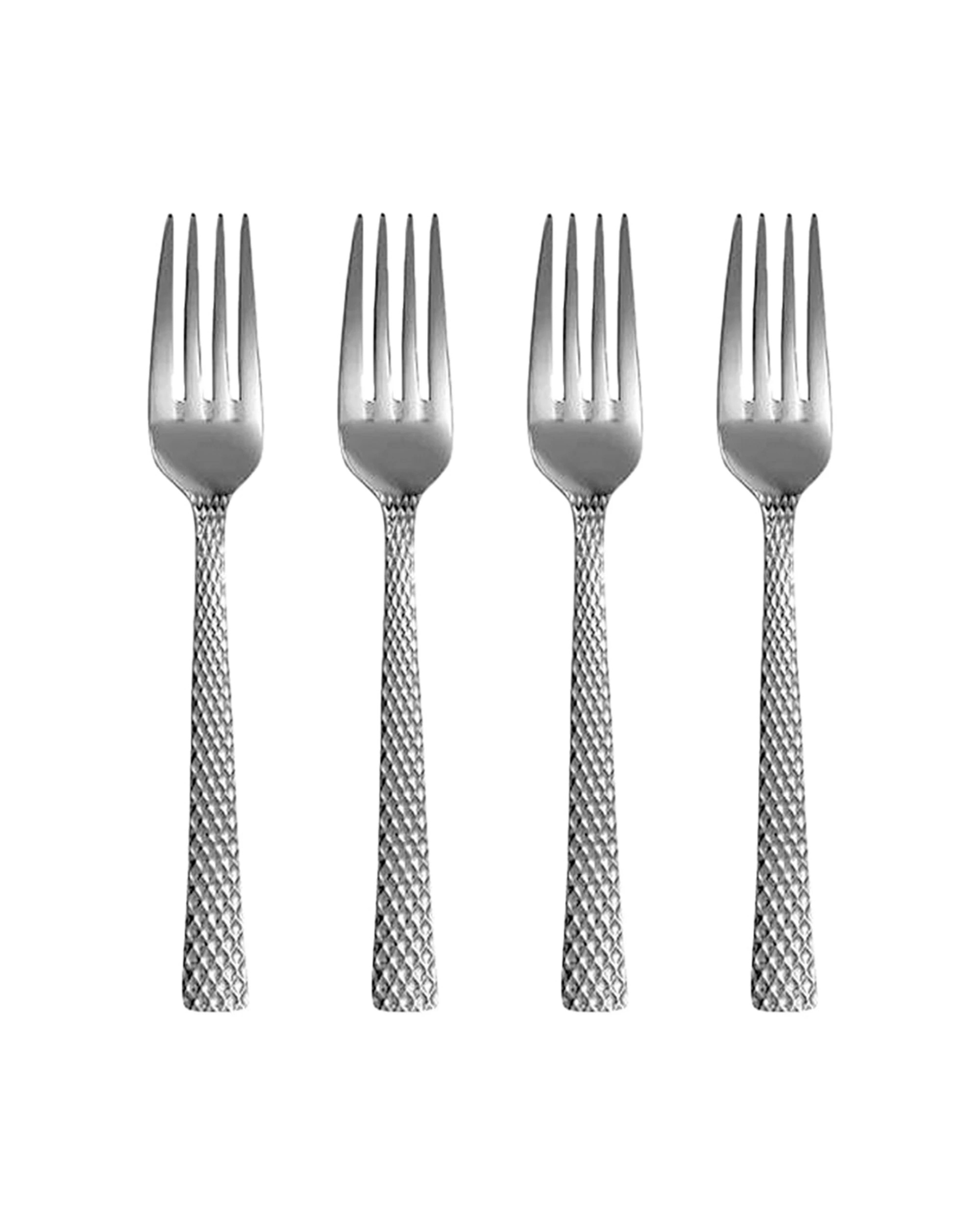 1 Maxwell & Williams 4x Diamonds Stainless Steel Faceted Design Table Fork - Silver, 1 of 4