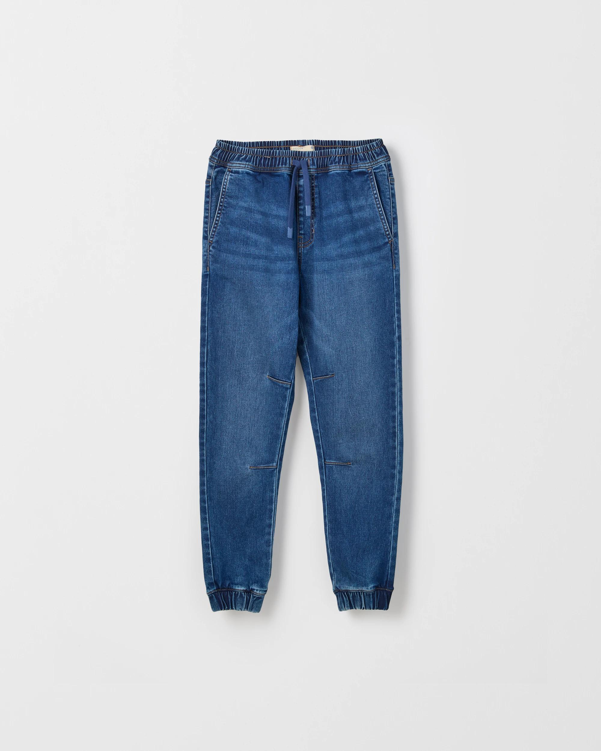 1 Target Kids Elastic Waistband Terry Jogger Denim Jeans MID WASH, 1 of 1