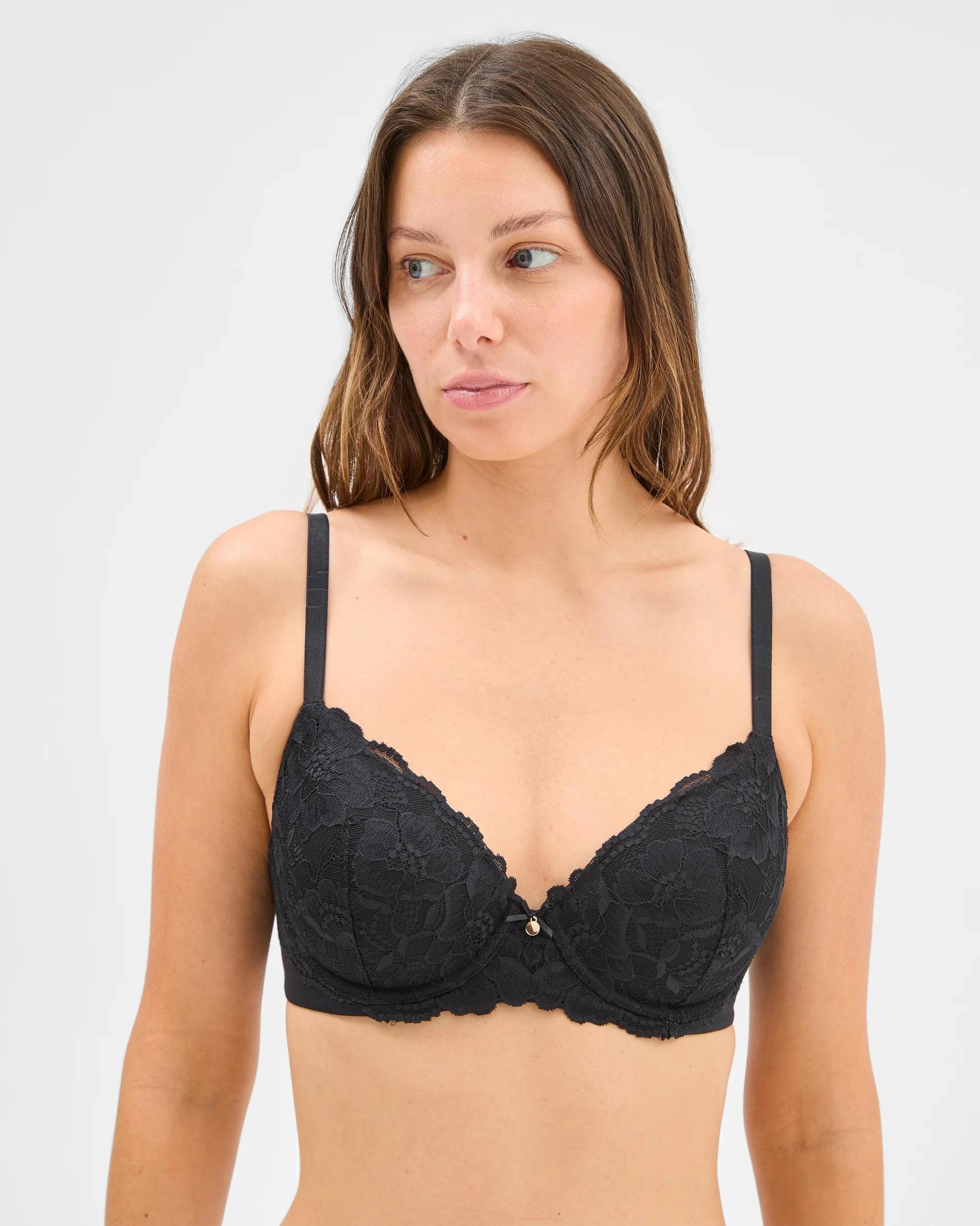 1 Target Womens Lila Lace Underwire T-Shirt Bra BLACK, 1 of 4