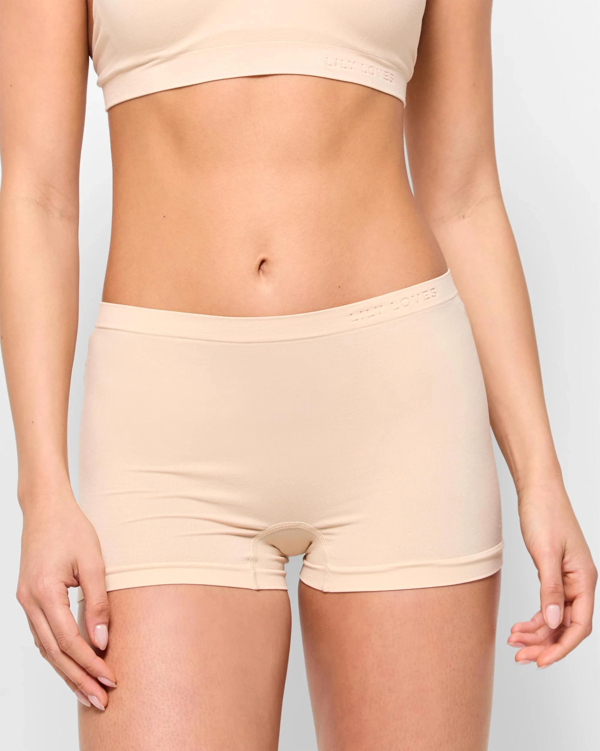 2 Lily Loves 2 Pack Seamfree Embossed Boyleg Briefs BARE BEAUTY NEUTRAL, 2 of 5