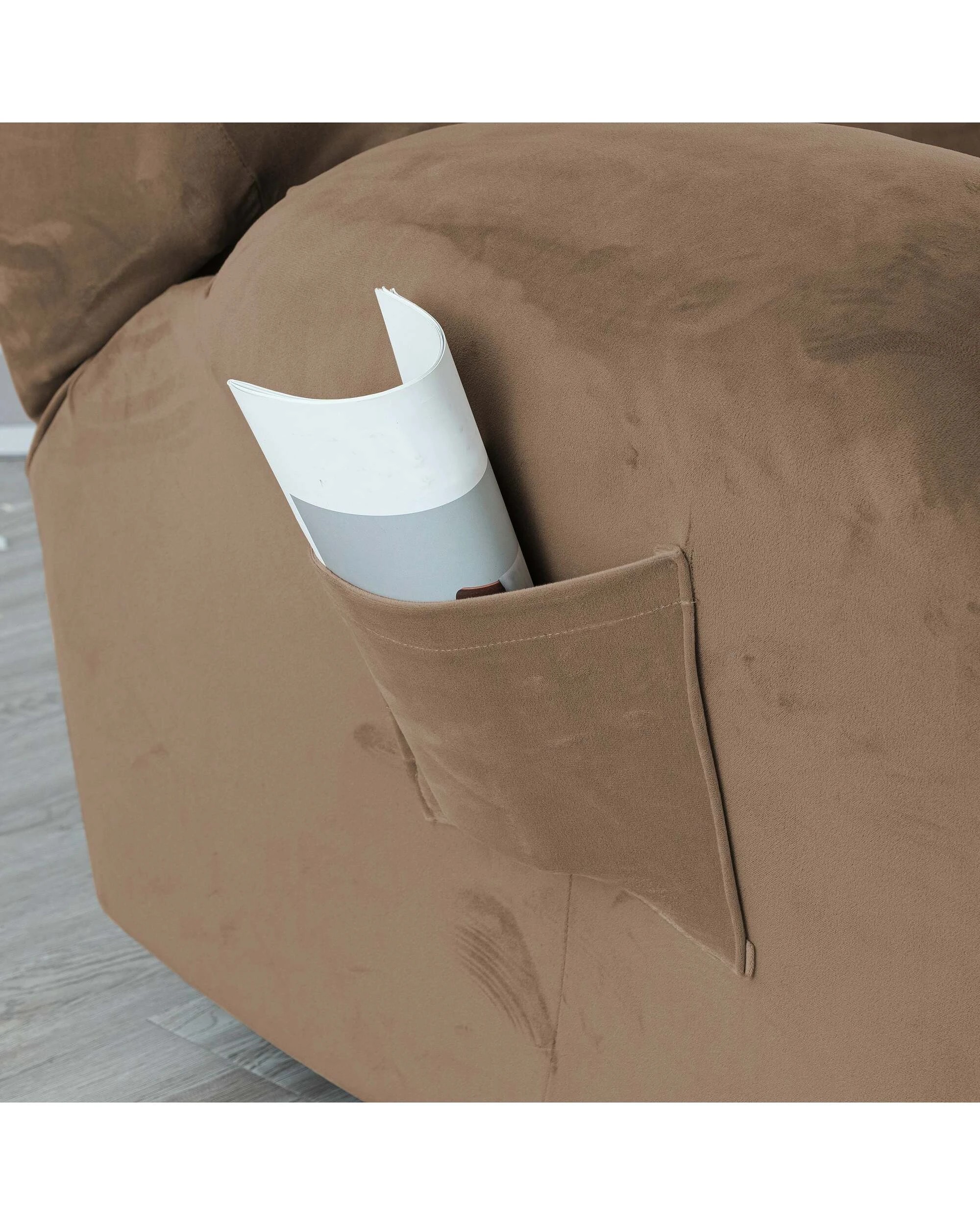 2 Smarcute Velvet Recliner Chair Cover Stretch Sofa Slipcover - Brown, 2 of 5