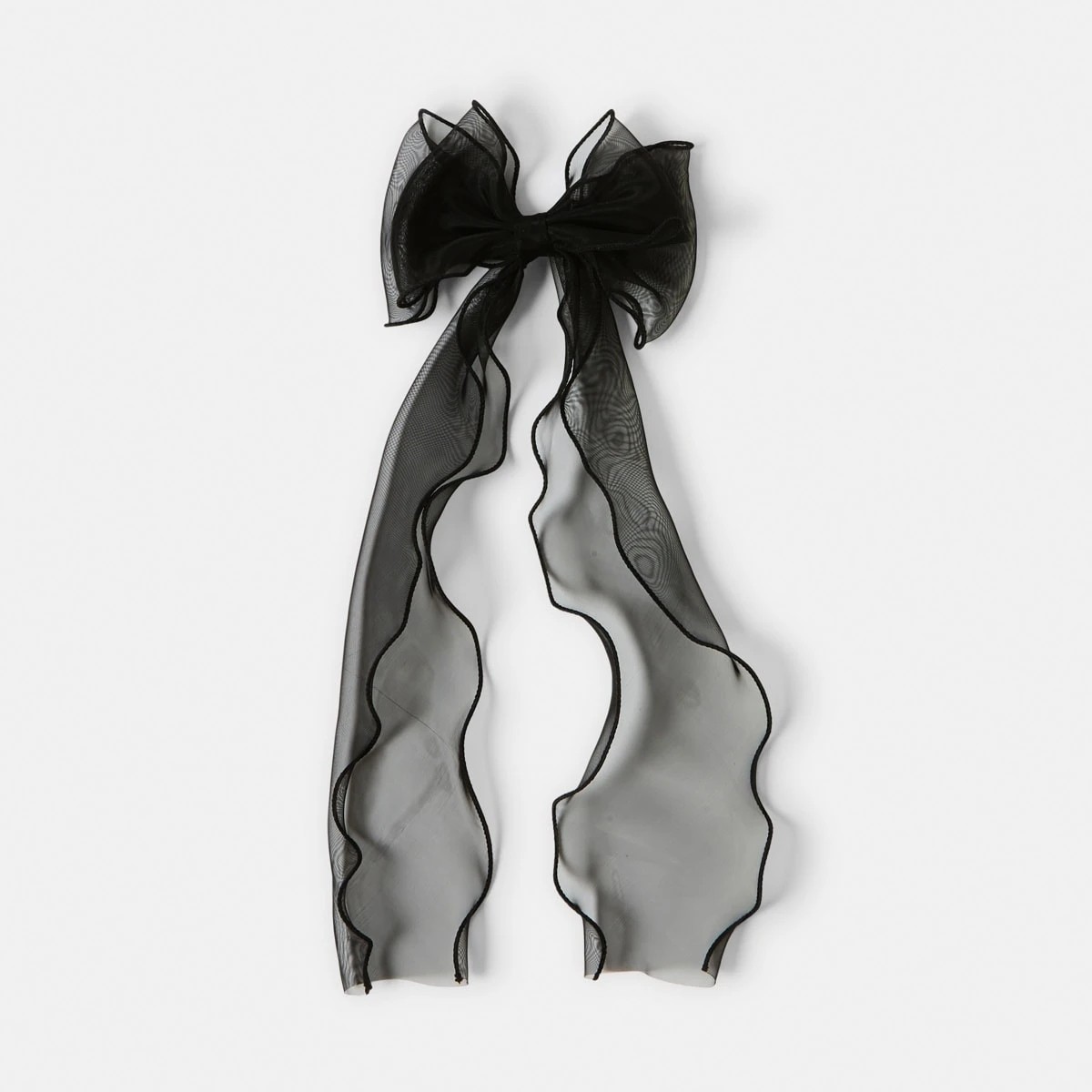 1 Black Organza Bow Hair Clip, 1 of 4