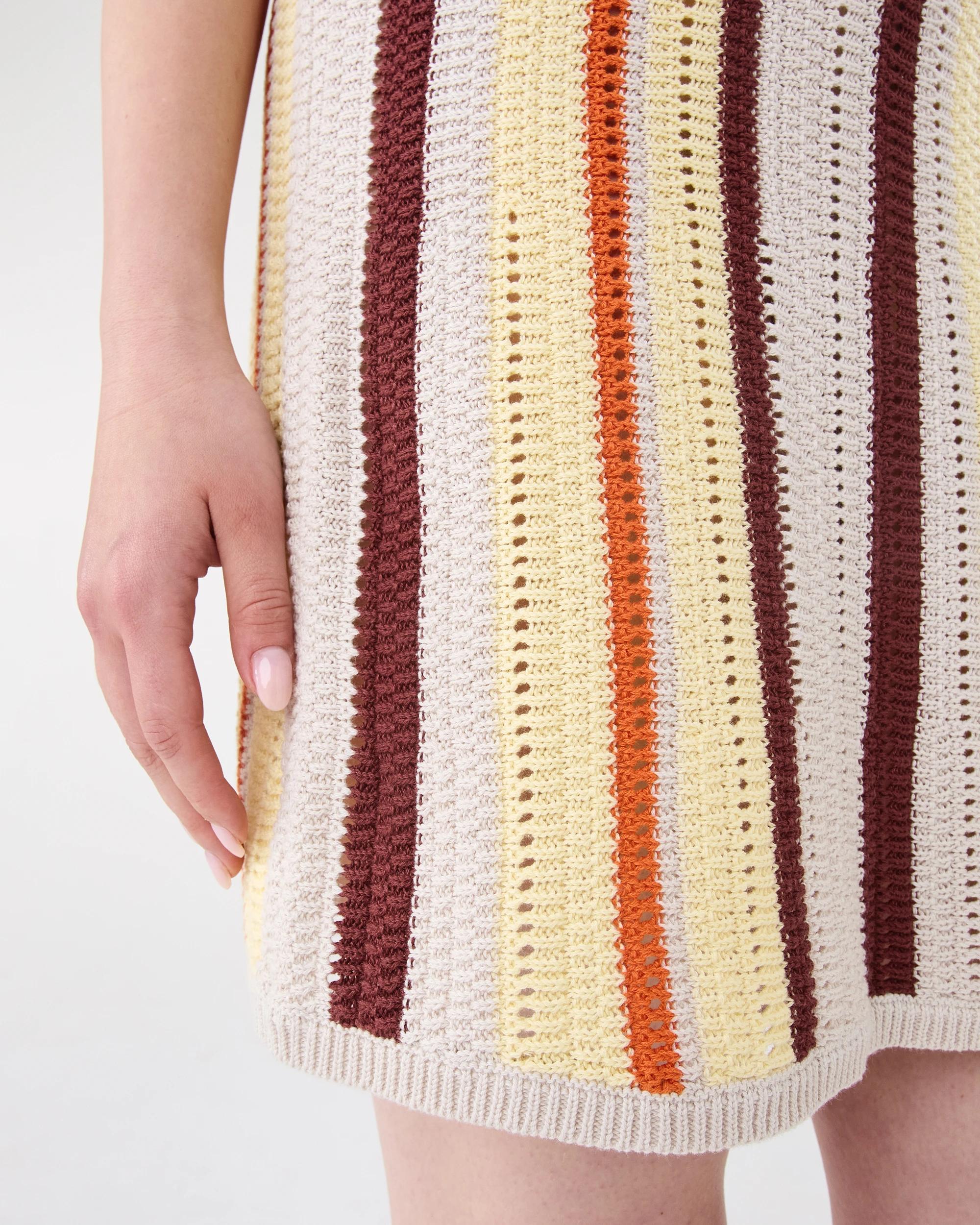 7 Sleeveless Crochet Mini Dress Multi Strp, 7 of 9