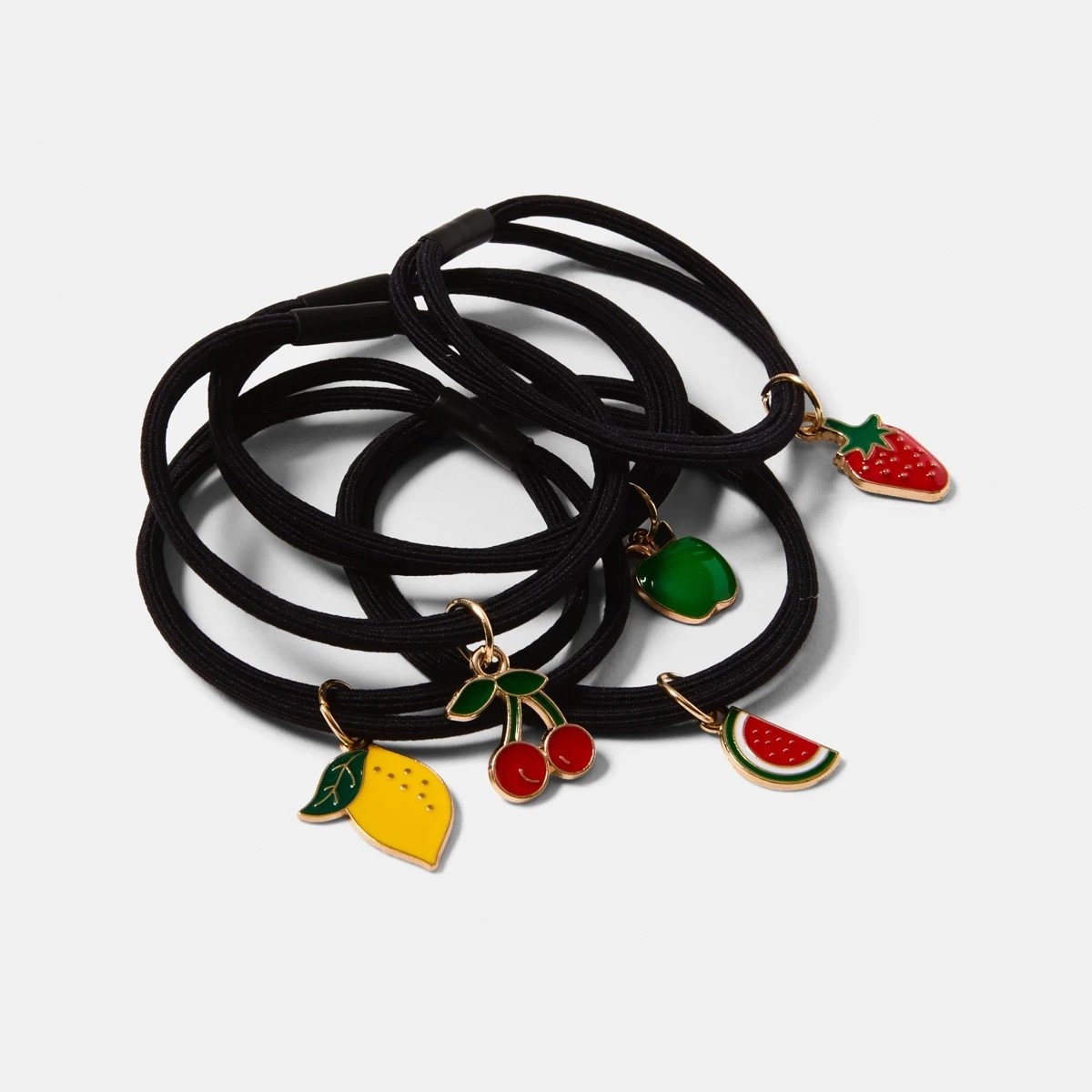3 5 Pack Fruit Charm Hair Ties, 3 of 5