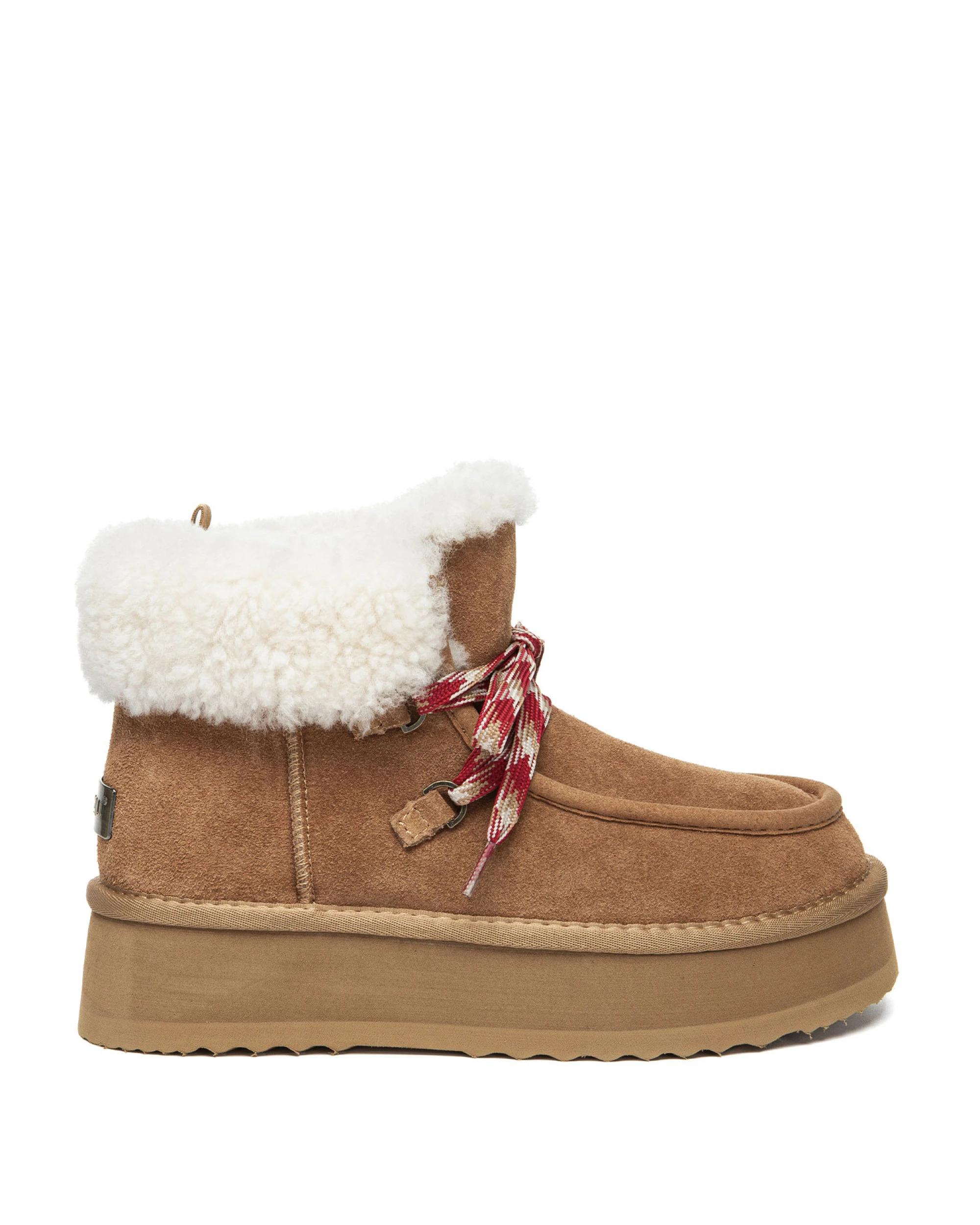 1 Everau Womens Honour Platform Boots CHESTNUT, 1 of 5