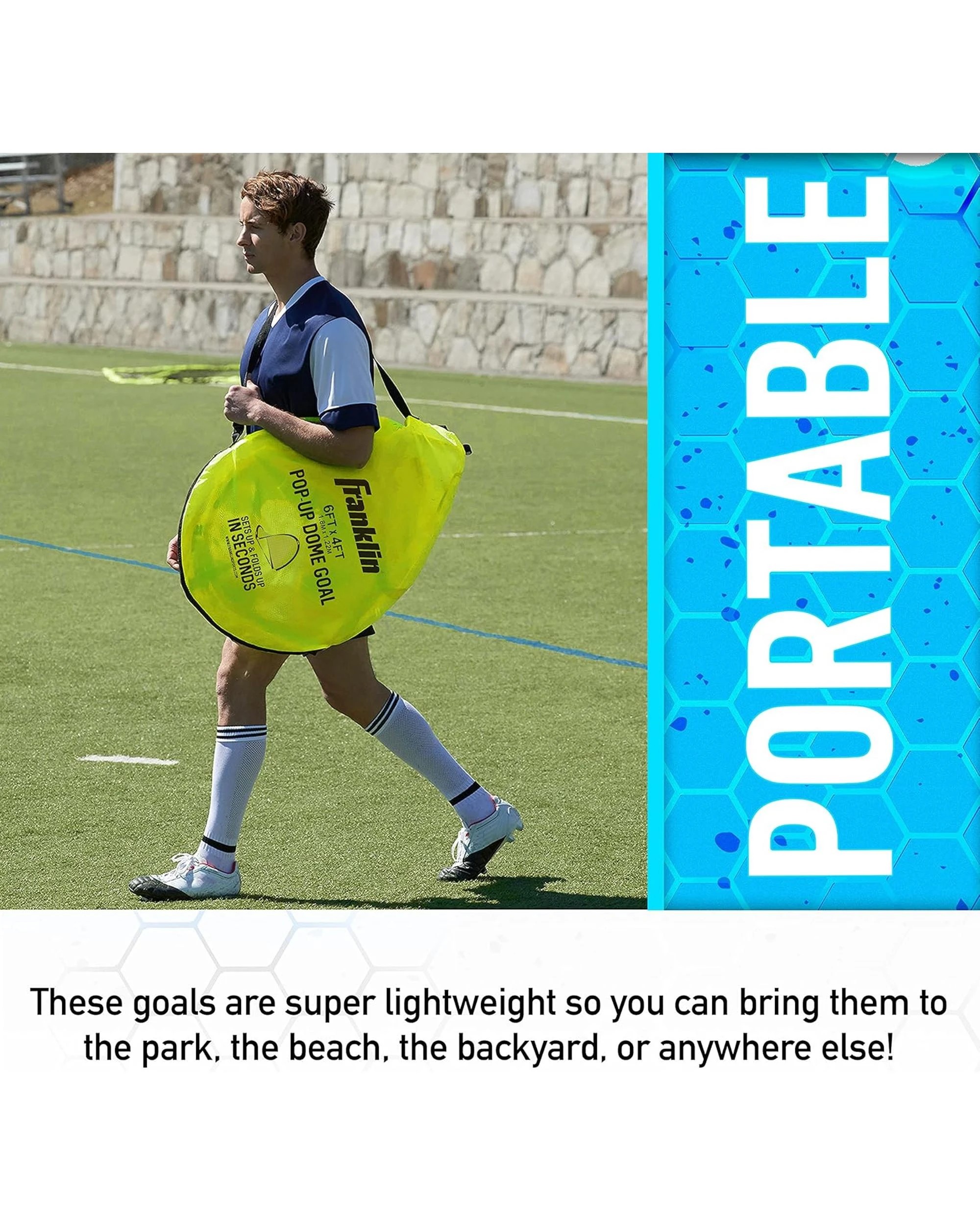 6 Franklin Sports Kids Pop Up Dome Soccer Goal 6ft x 4ft 2 Pack, 6 of 10