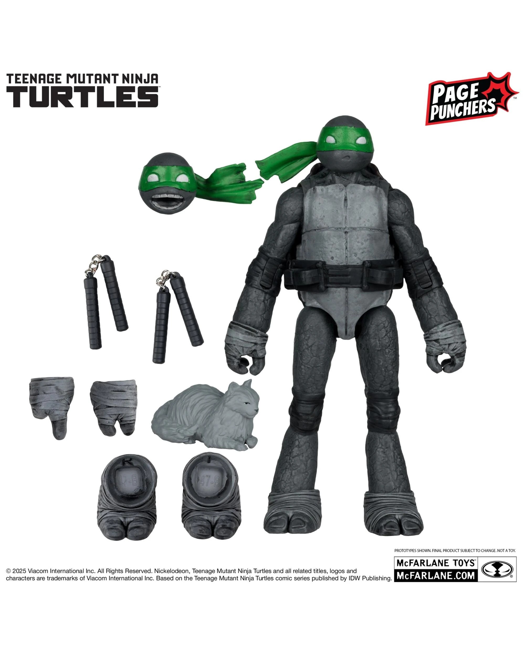 3 Teenage Mutant Ninja Turtles Michelangelo B/W & Green Platinum Edition 5" Figure & Comic, 3 of 8