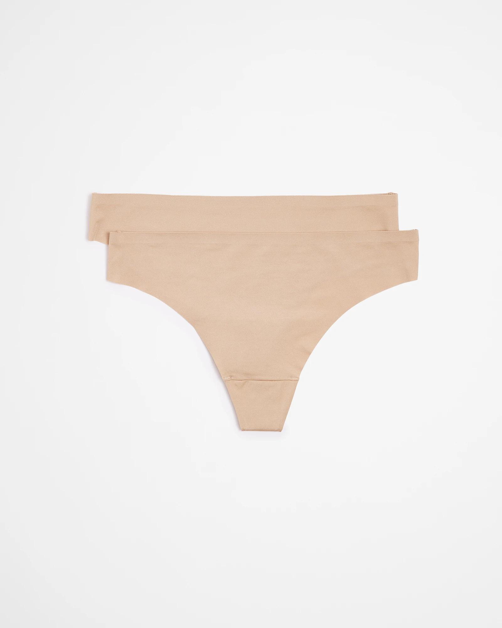 1 Target Womens Bonded No Show G-string Briefs 2 Pack LATTE, 1 of 3