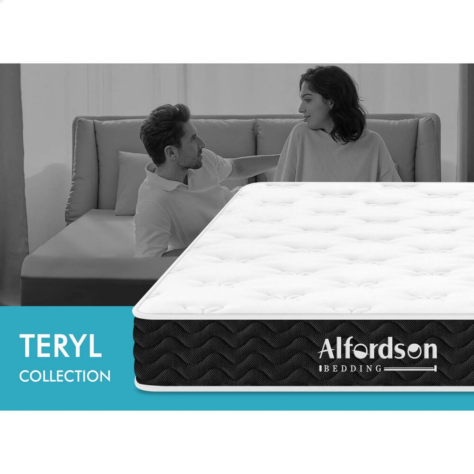 2 Alfordson Mattress 14CM Bed Tight Top Spring Foam Bedding Medium Firm - King Single Bed, 2 of 10