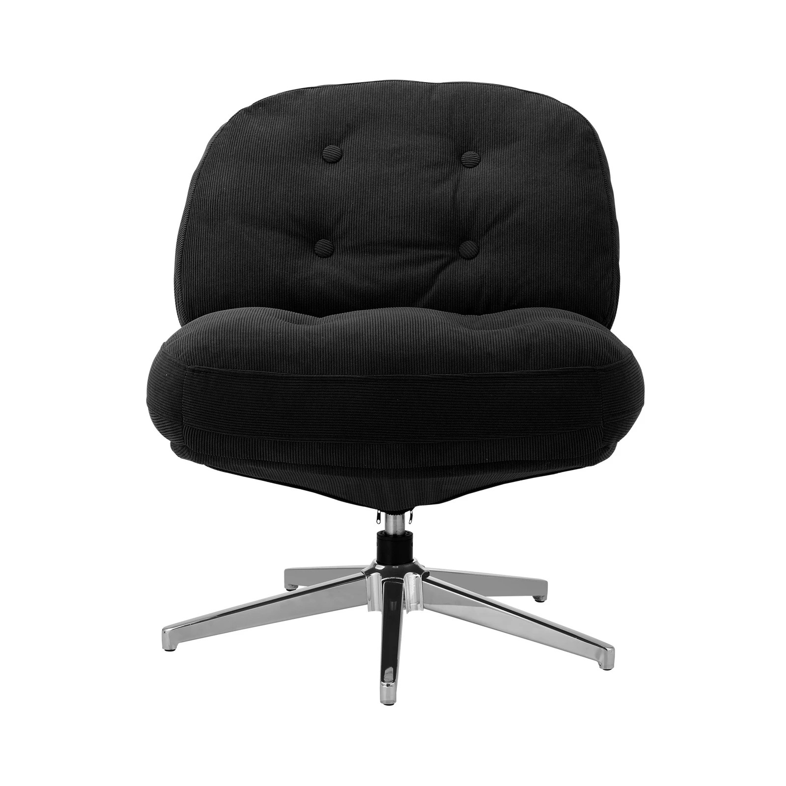 7 Oikiture 2x Armchair Swivel Lounge Chair Padded Accent Chairs Polyester - Black, 7 of 10