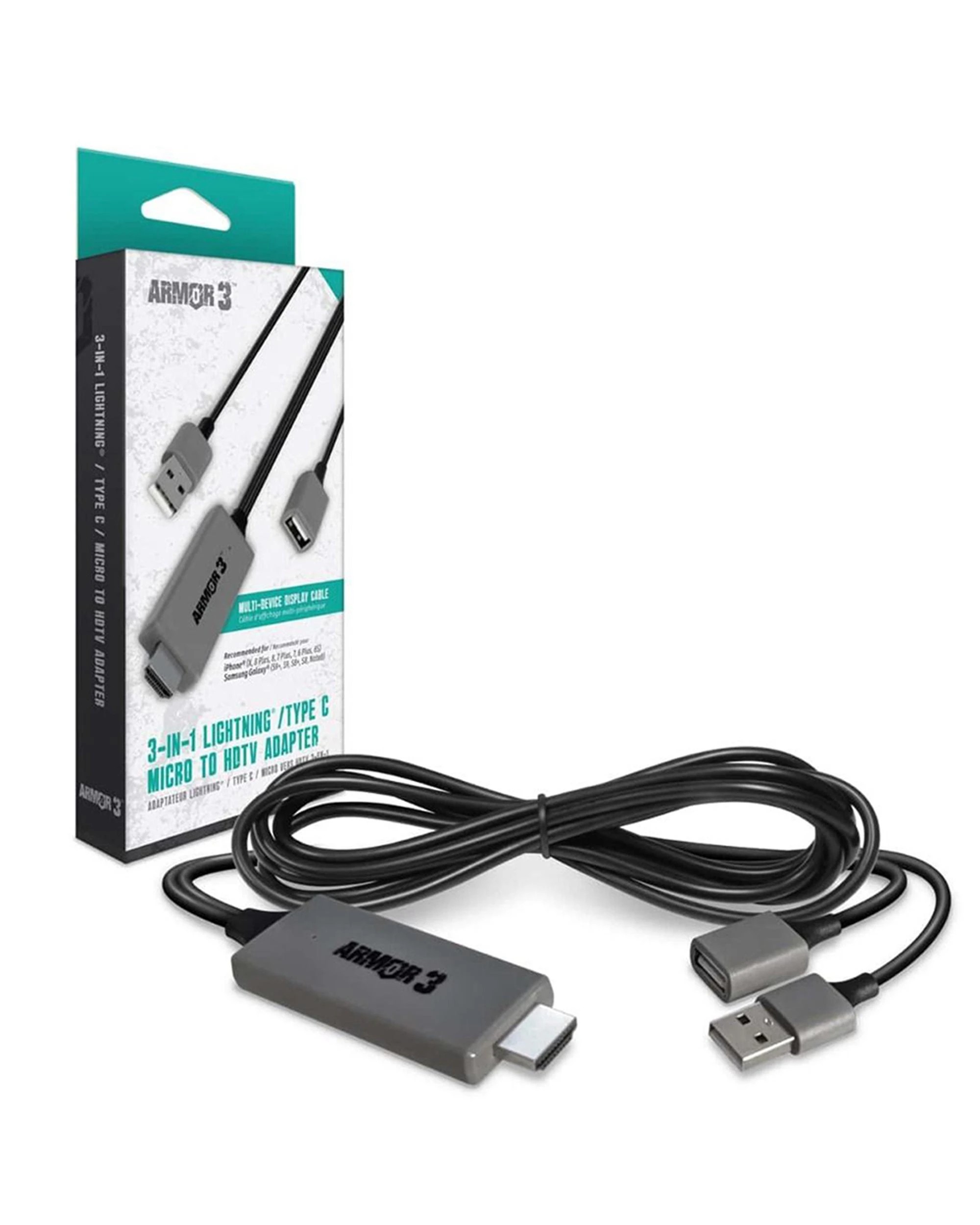 1 Armor3 3-in-1 Lighting / Type C Micro to HDTV Adapter, 1 of 1