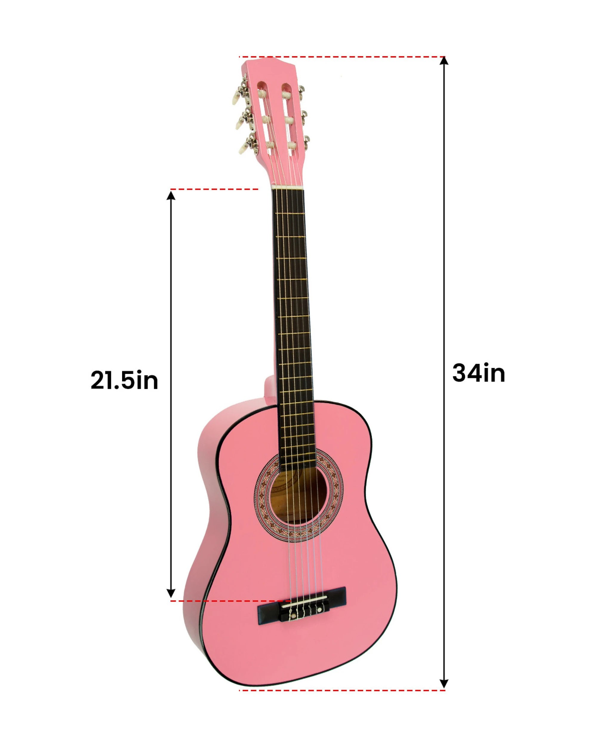 3 Karrera 34in Acoustic Childrens Guitar in Pink - Pink, 3 of 4