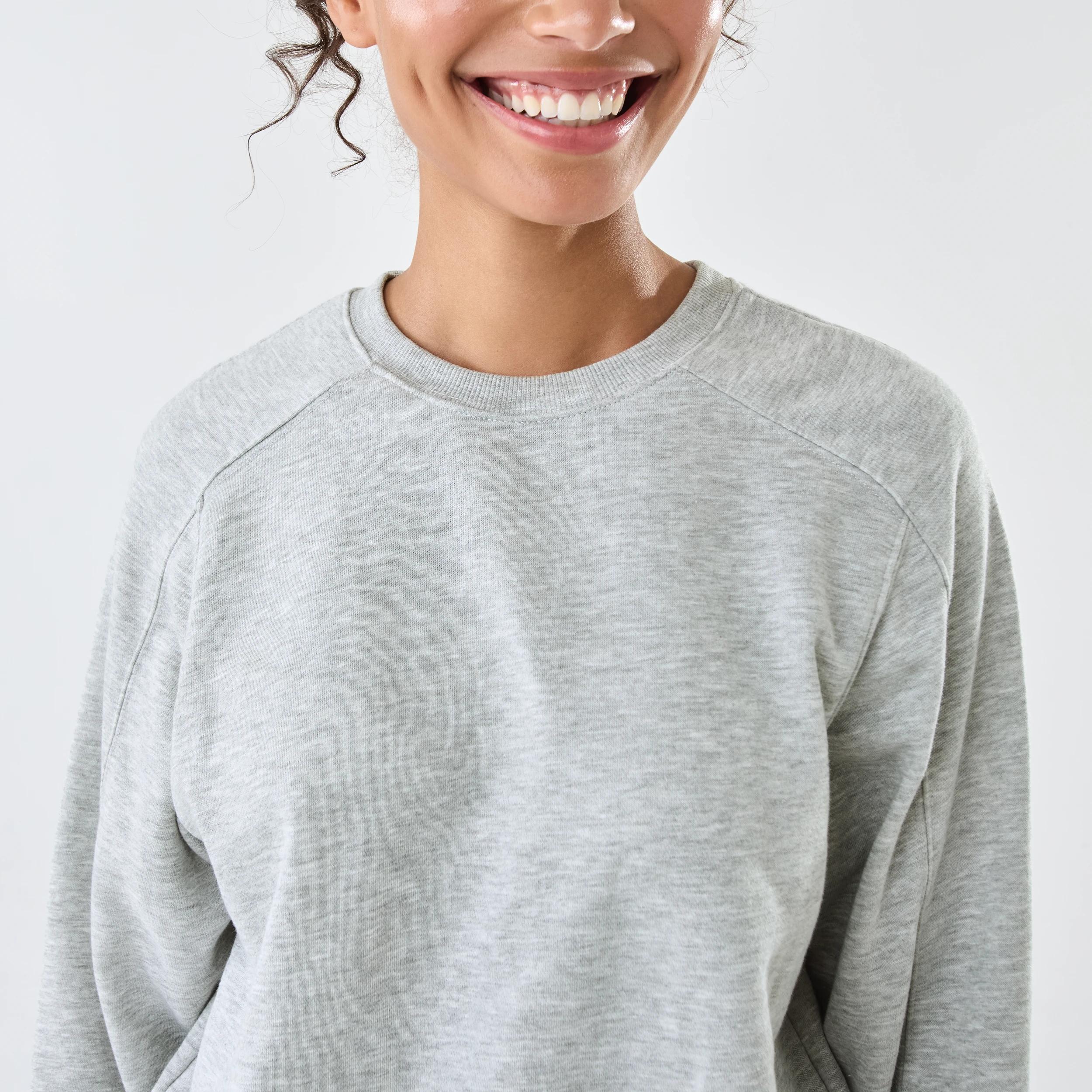 6 Active Womens Terry Sweater SOFT GREY MARLE, 6 of 6