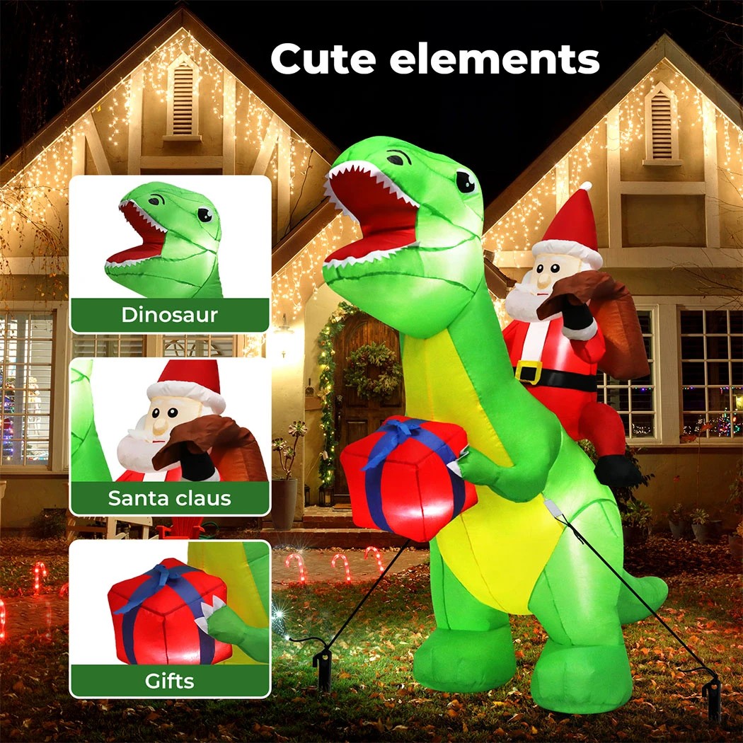 2 Santaco 2.2M Xmas Inflatable Decor Dinosaur, 2 of 6
