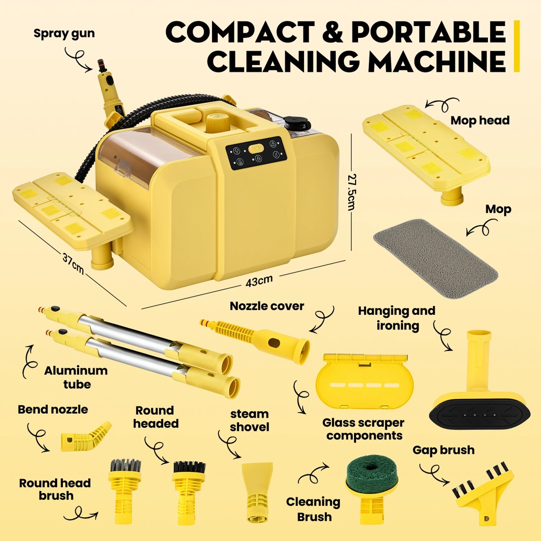 2 ADVWIN 2200W Heavy Duty Steam Cleaner, Industrial High-Pressure& Temp Steamer, 2 of 7