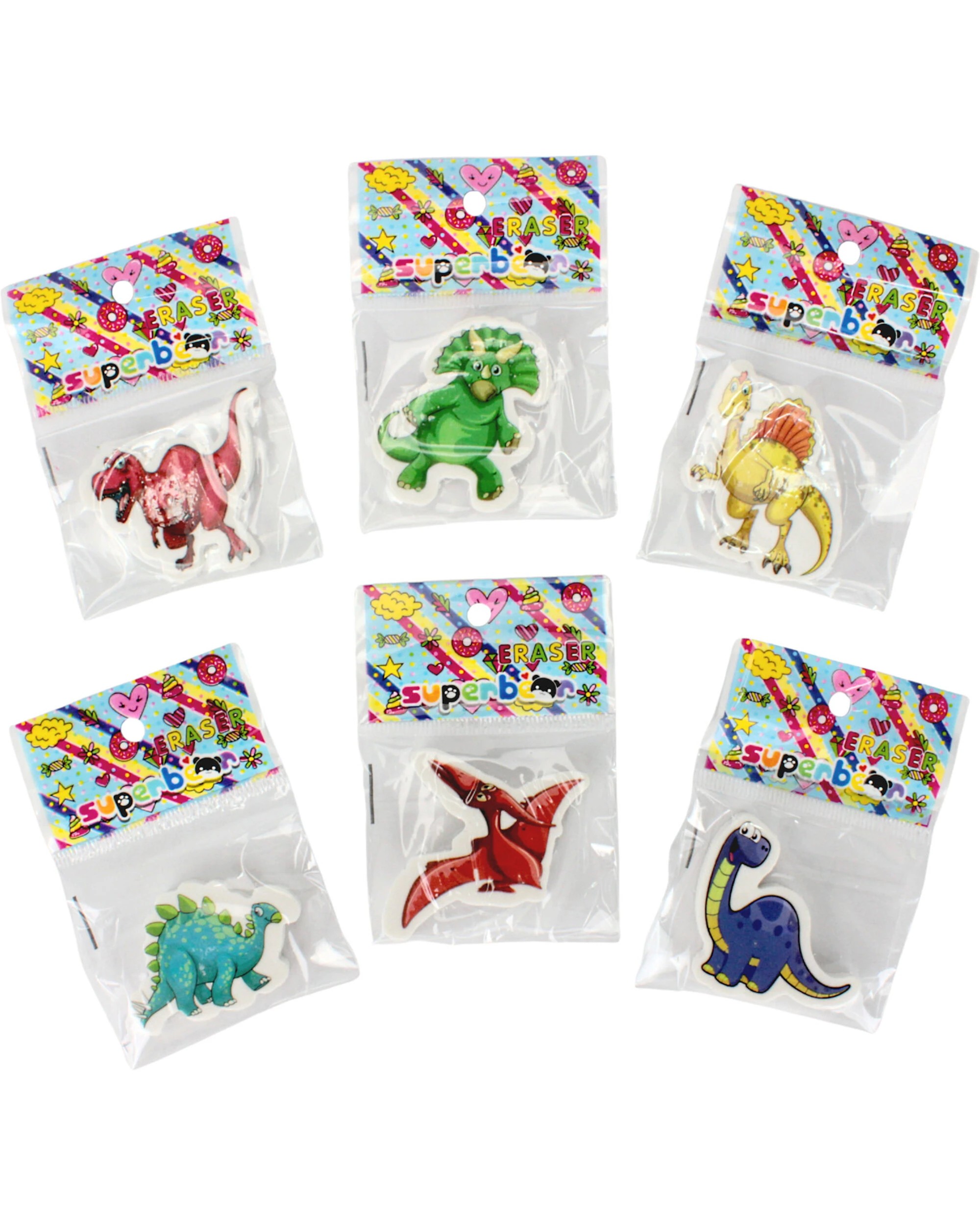 2 Party Maker Dinosaur Erasers Bulk Pack of 36 - Multi, 2 of 3