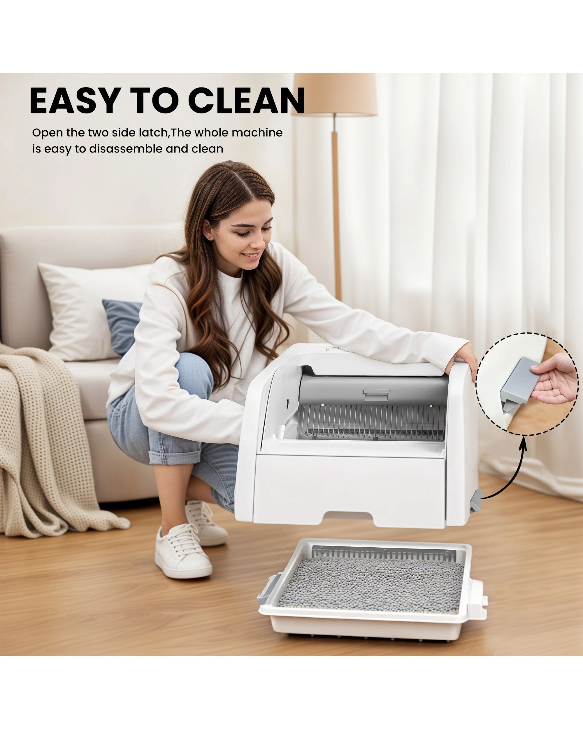 4 Advwin Self-cleaning Cat Litter Box Open-design, 4 of 8